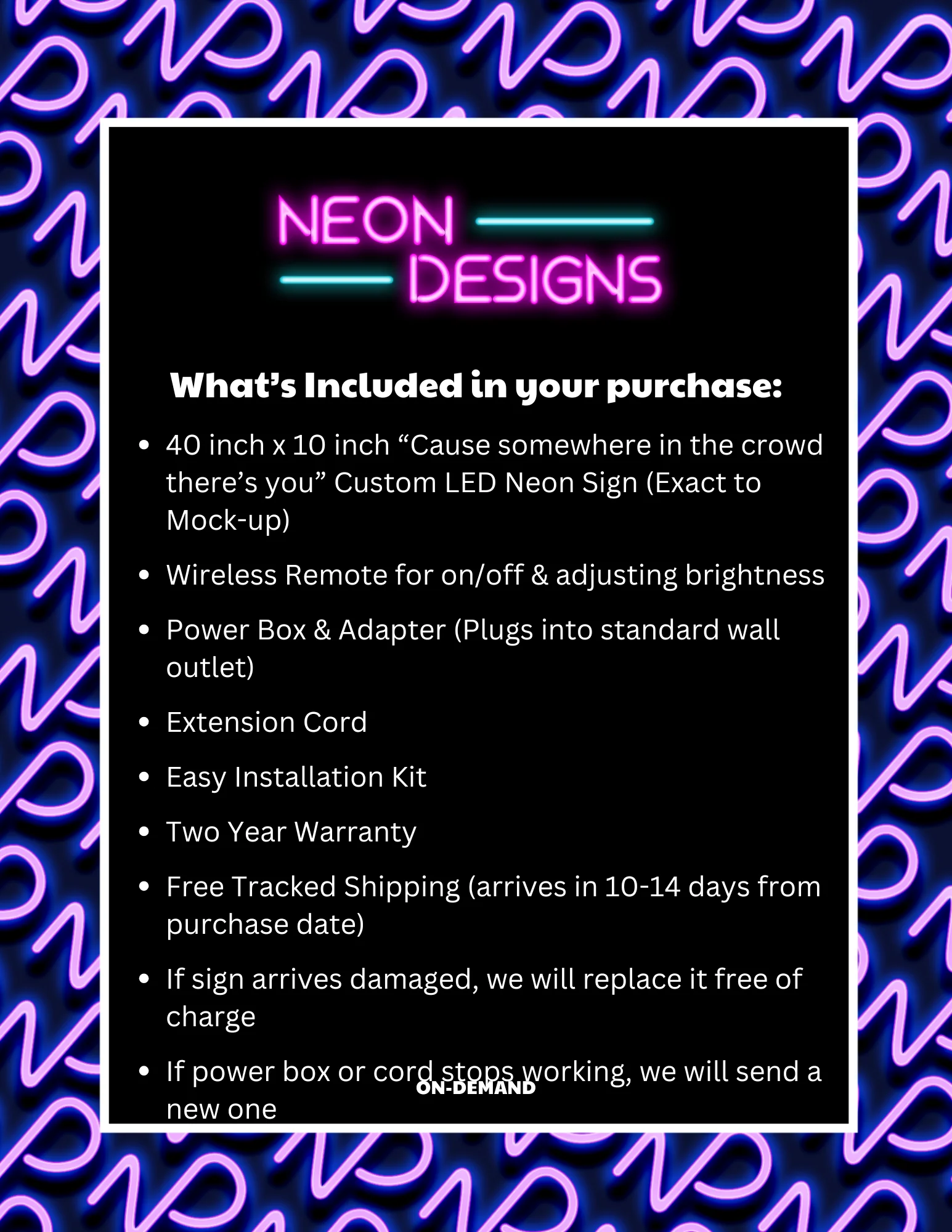 Cause somewhere in the crowd there’s you (version 1) - Premium Neon Artwork - Image 2