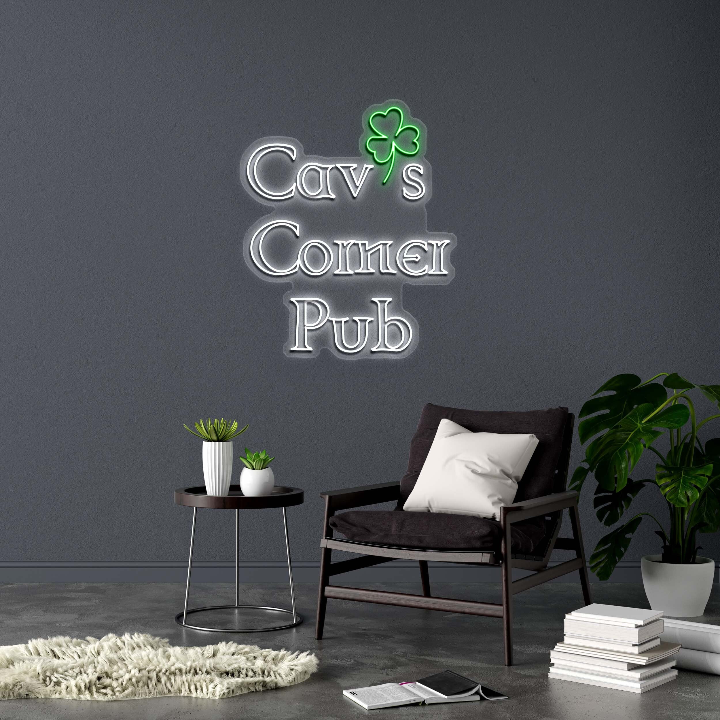 Cav’s Corner Pub (Celtic Grammond font) - Premium Neon Artwork