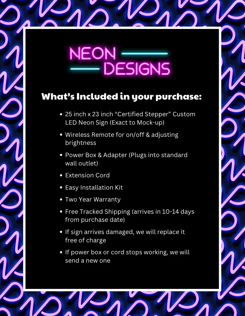 Certified Stepper - Premium Neon Artwork - Image 2