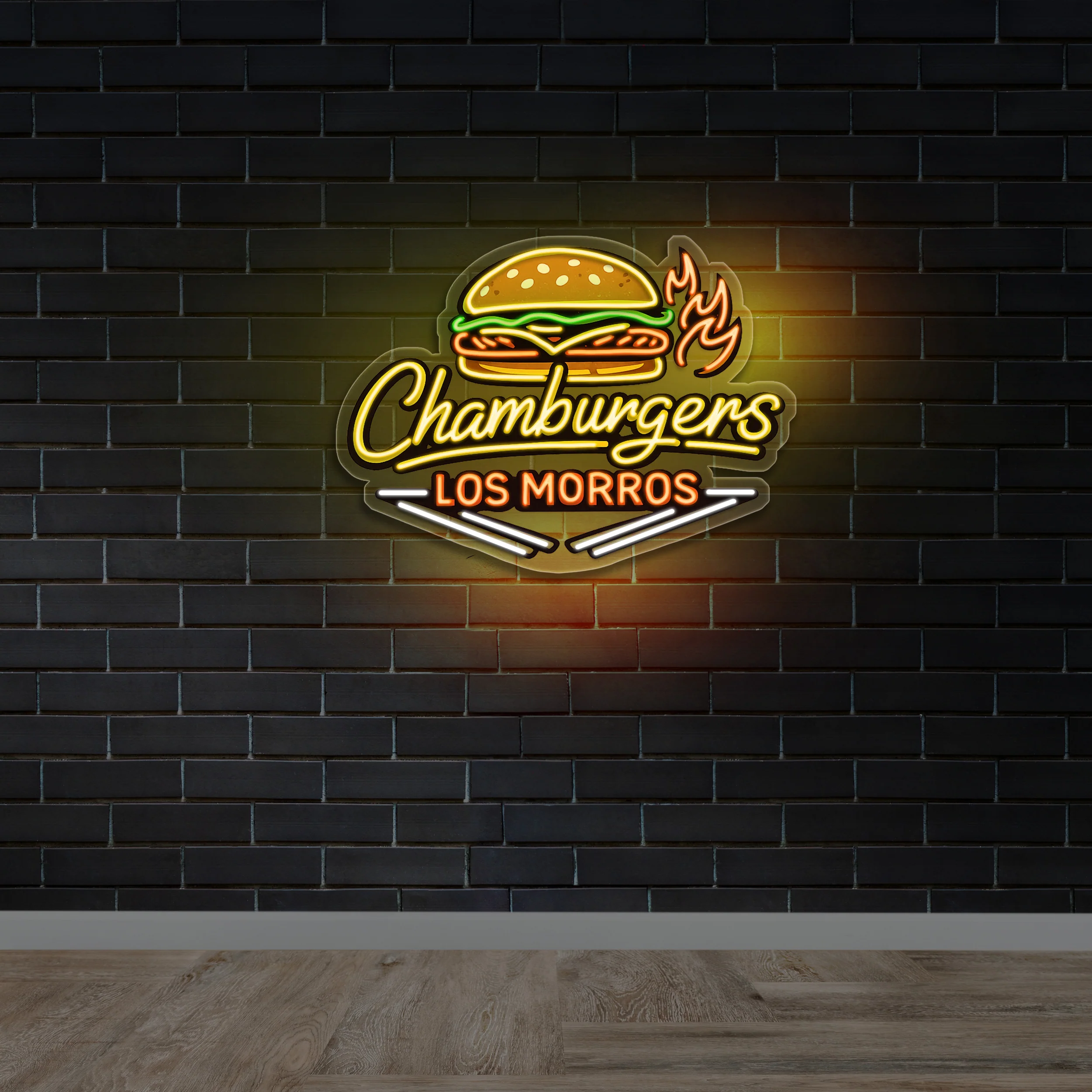 Chamburgers Los Morros Neon Logo - Premium Neon Artwork