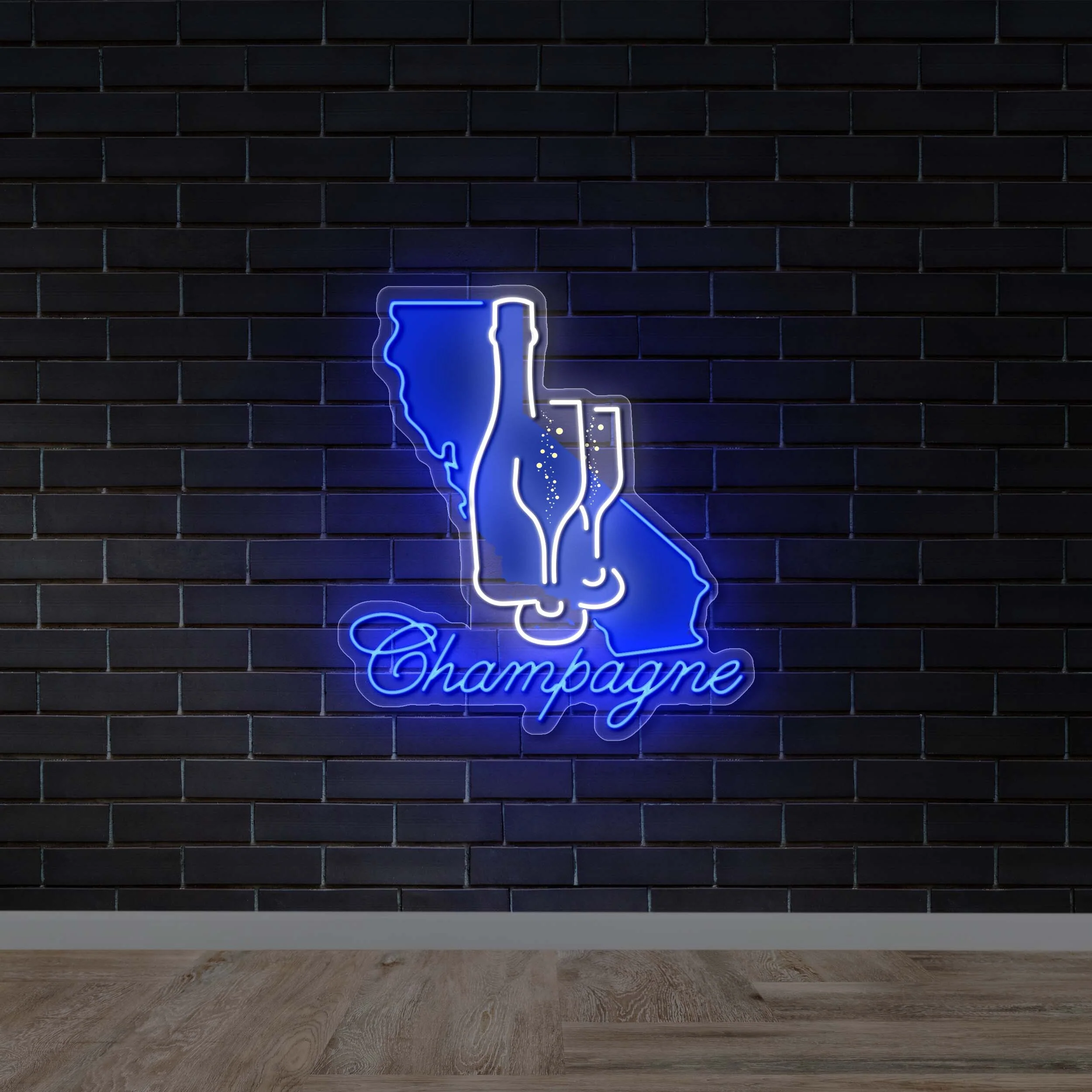 Champagne LA Map - Premium Neon Artwork