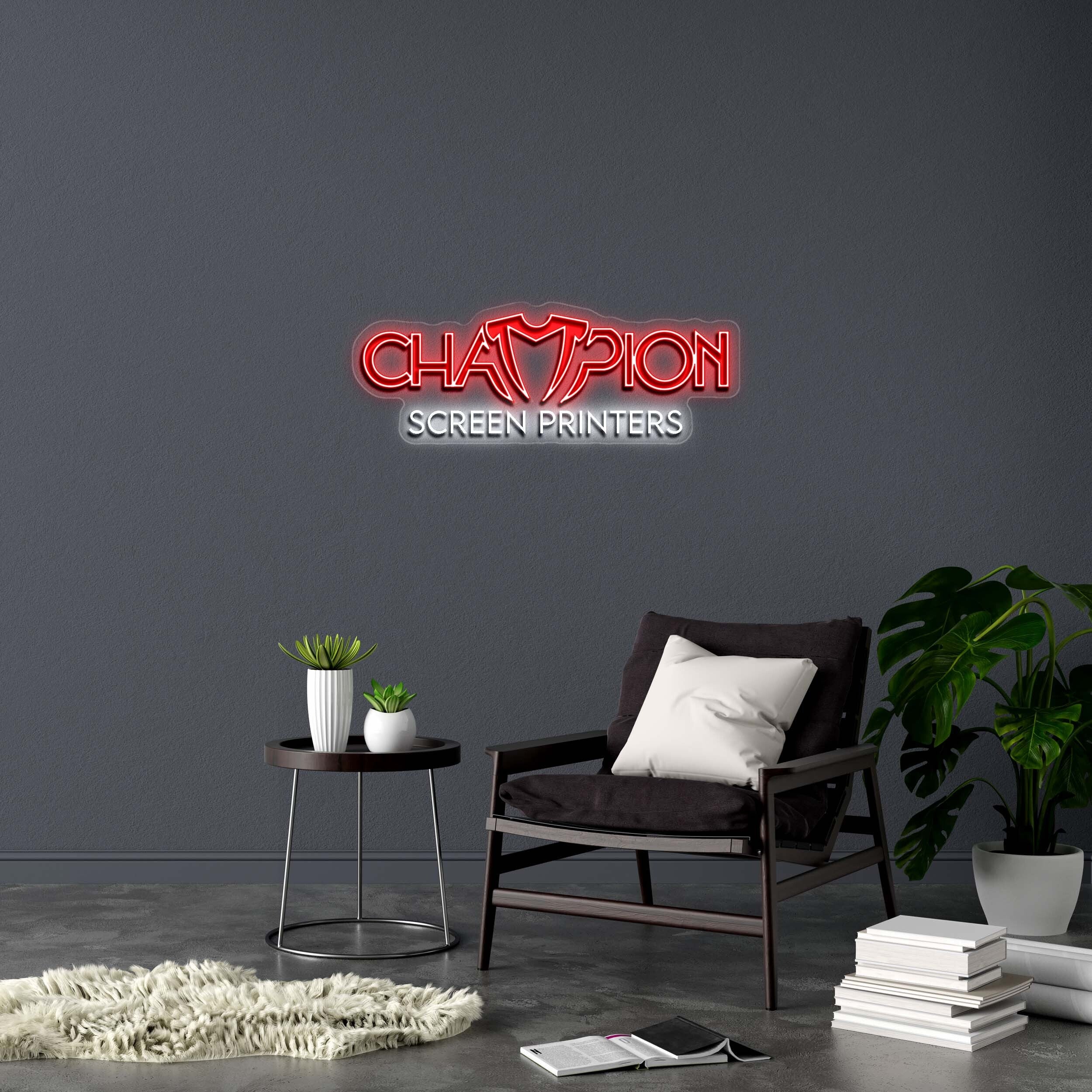 CHAMPION - Premium Neon Artwork