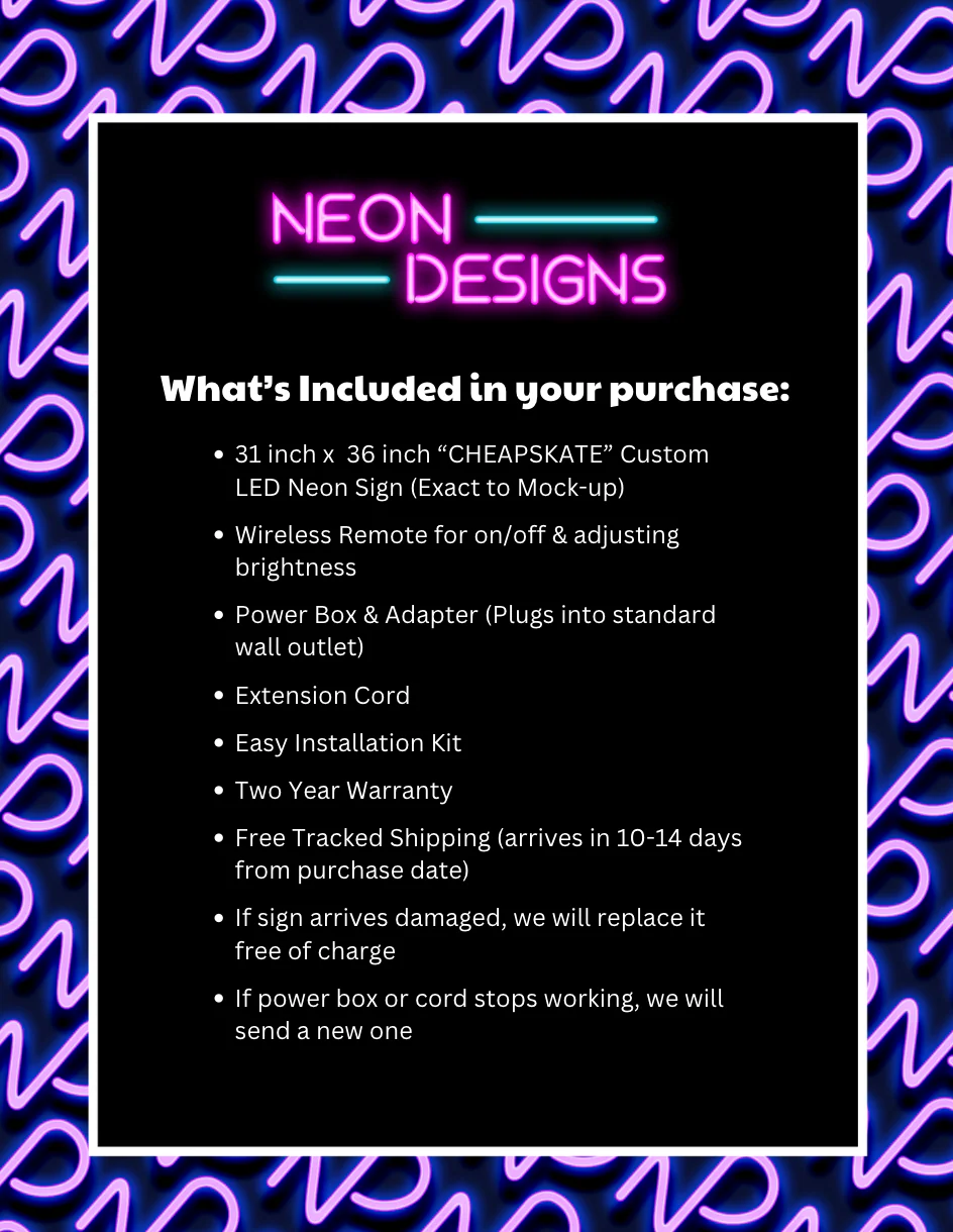 CHEAPSKATE - Premium Neon Artwork - Image 2