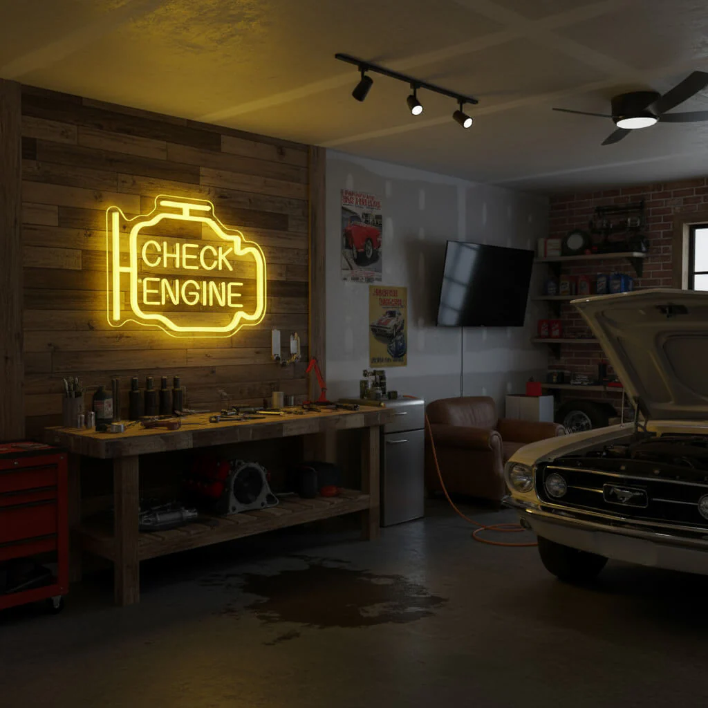 Check Engine Man Cave LED Neon Sign - Image 3