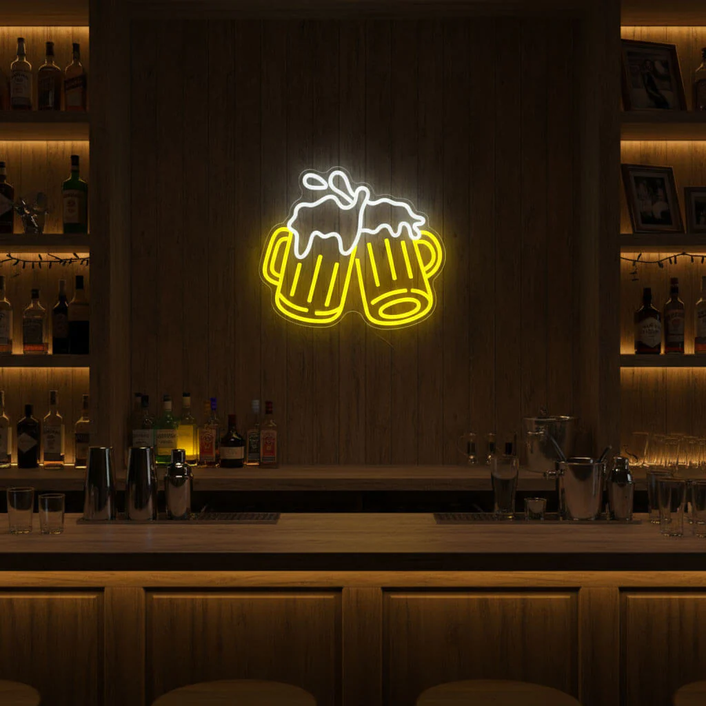Cheers Beer Mugs Home Decor LED Neon Sign - Image 3