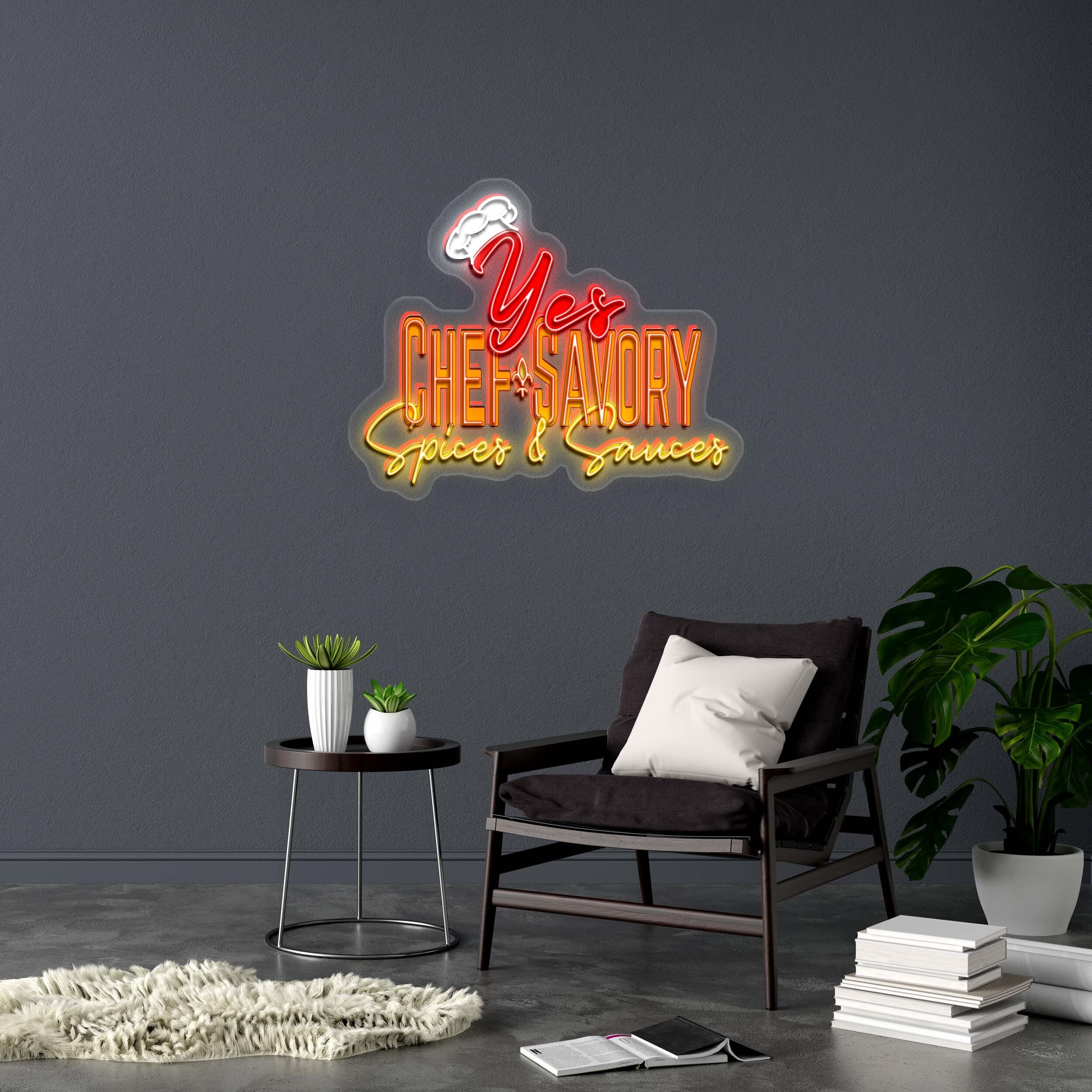 CHEF SAVORY Spices & Sauces - Premium Neon Artwork