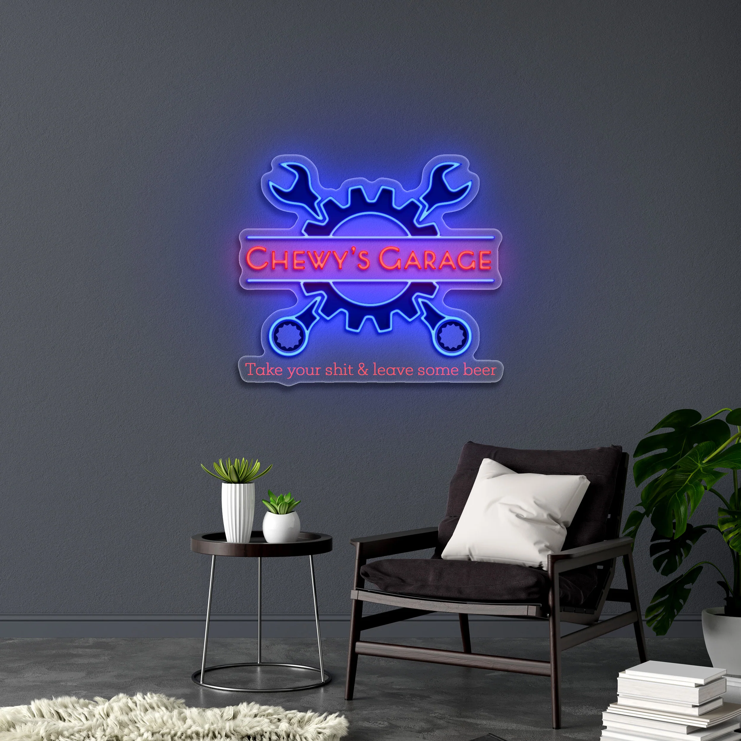CHEWY'S GARAGE - Premium Neon Artwork