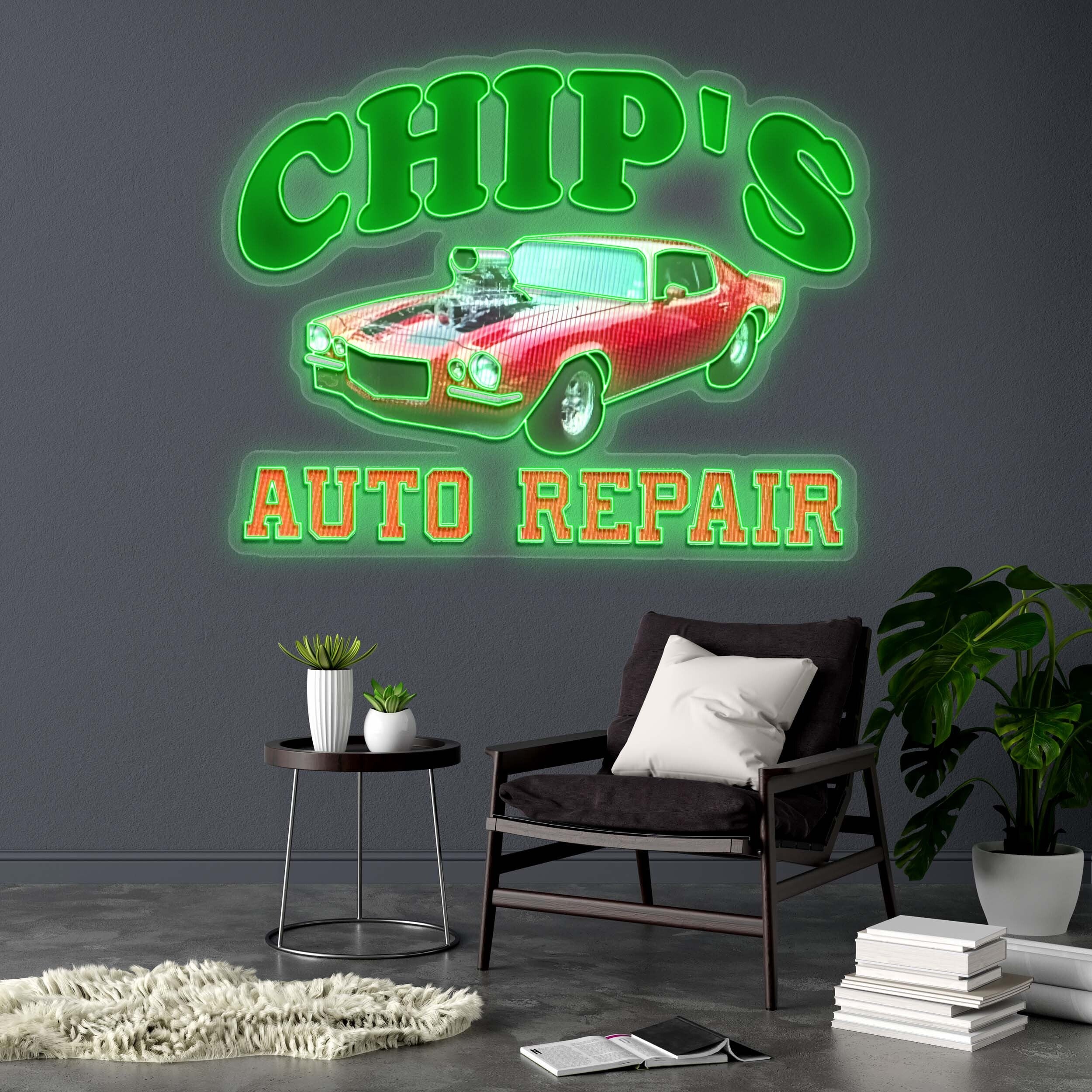 CHIP'S AUTO REPAIR - Premium Neon Artwork