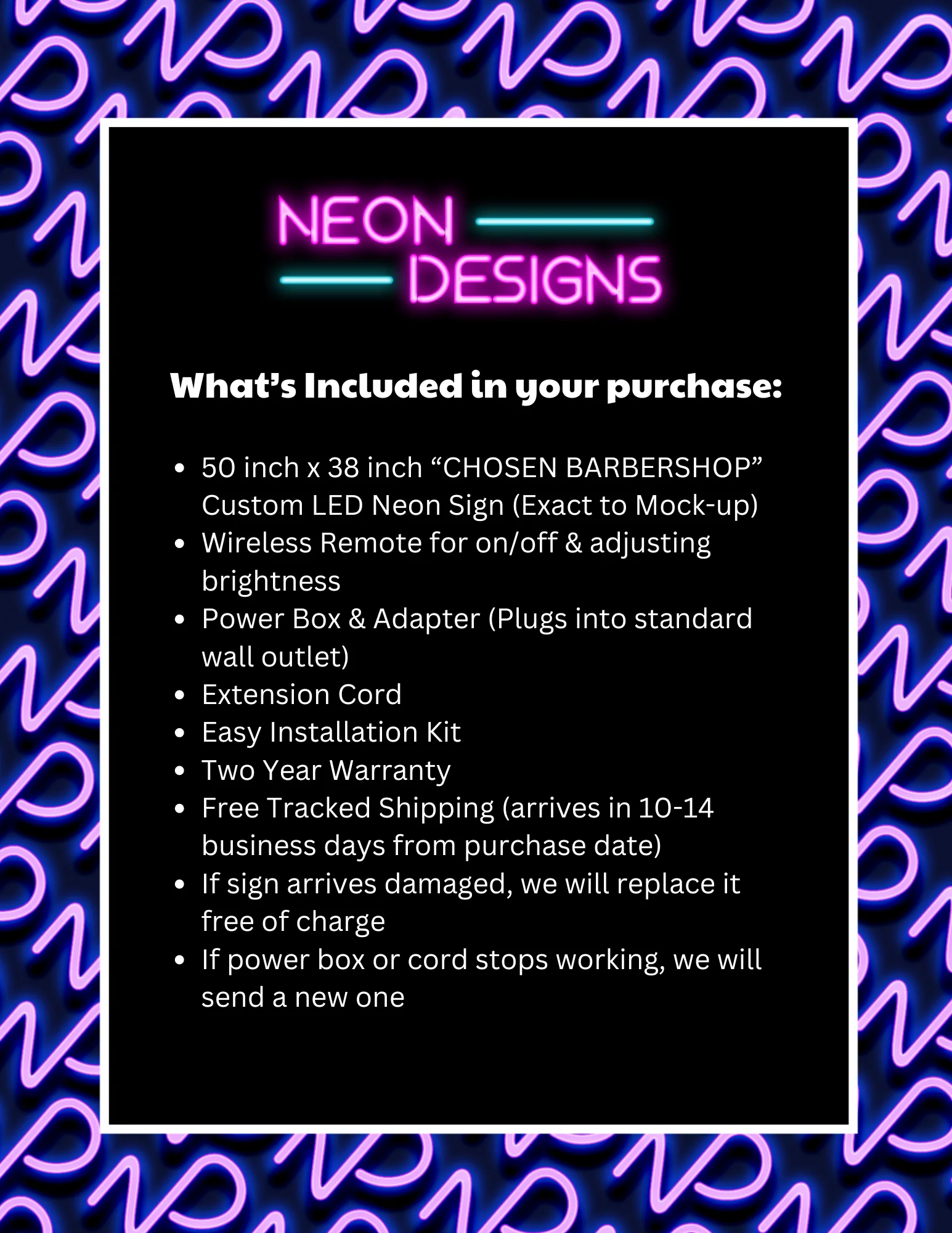 CHOSEN BARBERSHOP - Premium Neon Artwork - Image 2