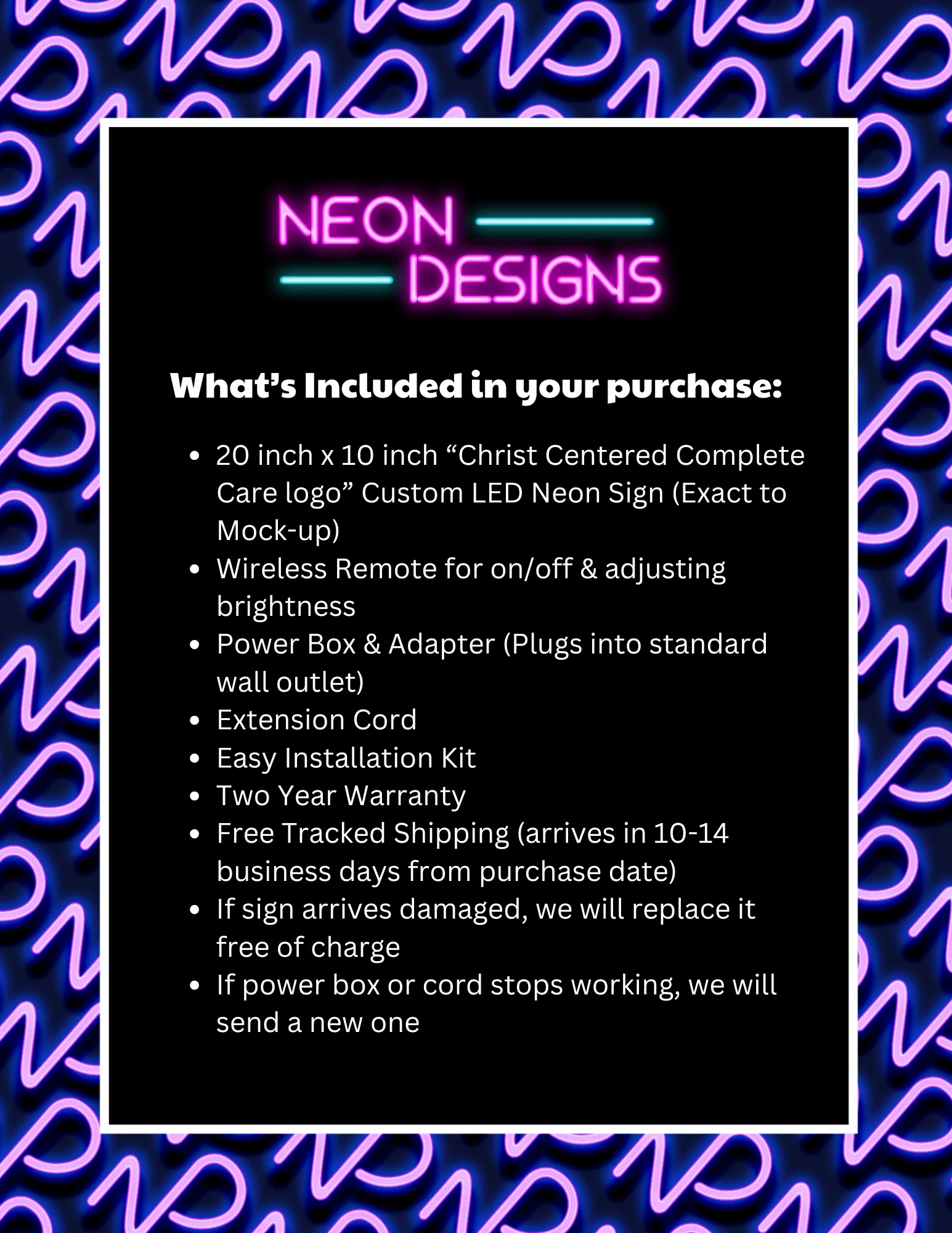 Christ Centered Complete Care logo - Premium Neon Artwork - Image 2