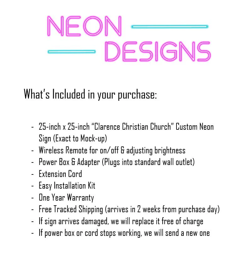 Clarence Christian Church - Premium Neon Artwork - Image 2
