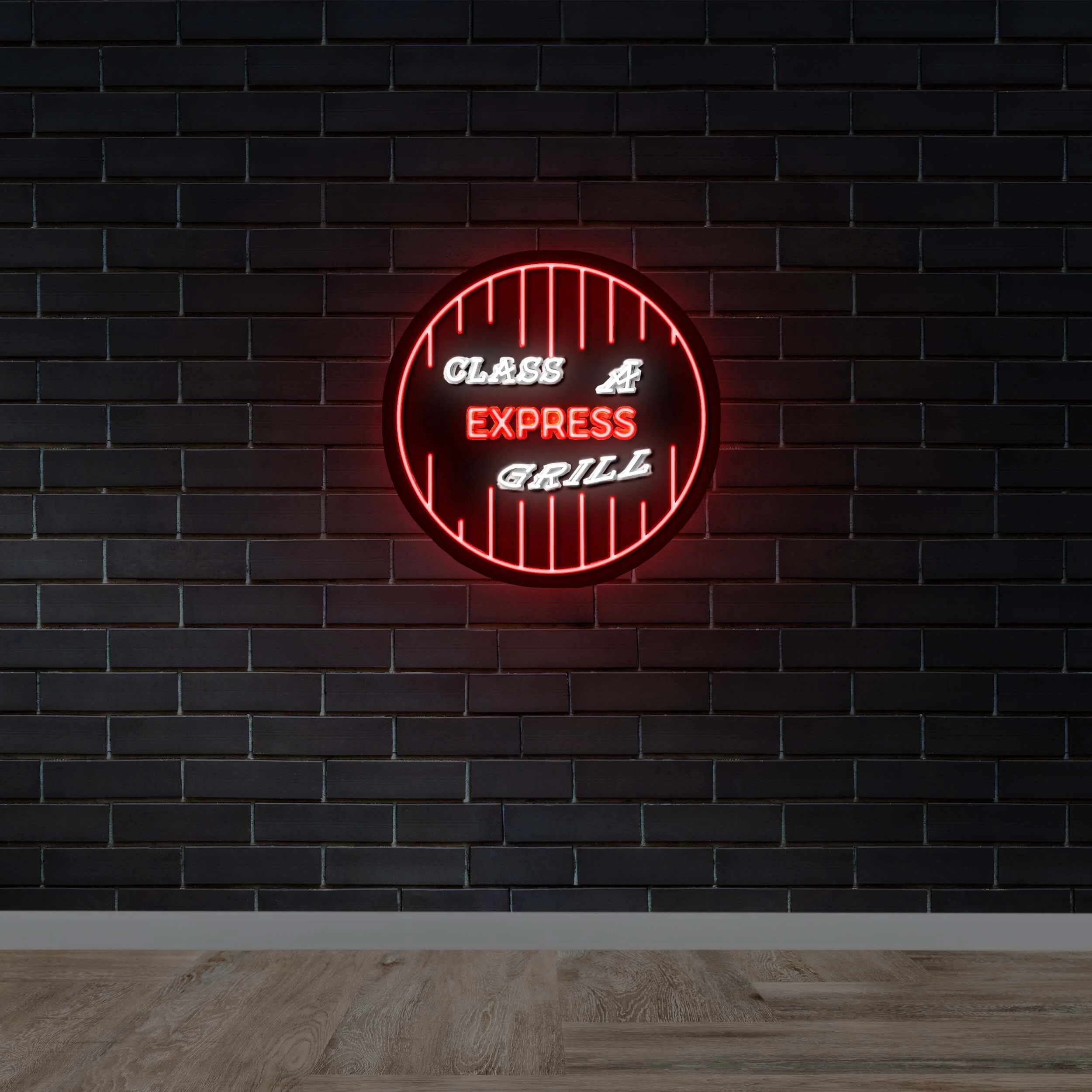 Class A Express Grill - Premium Neon Artwork