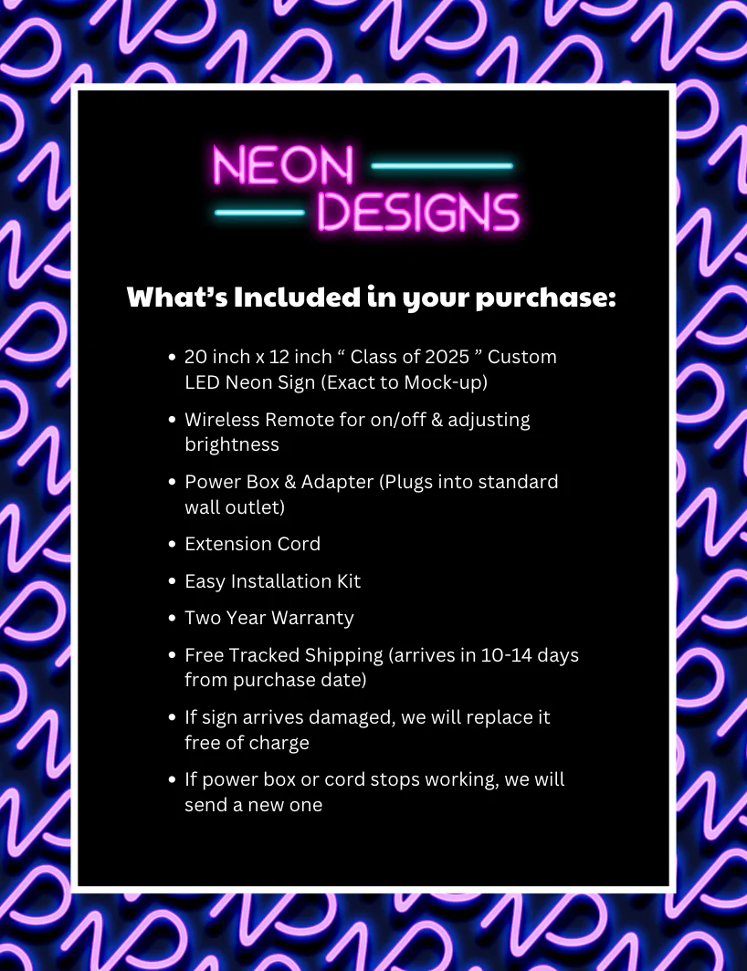 Class of 2025 - Premium Neon Artwork - Image 2