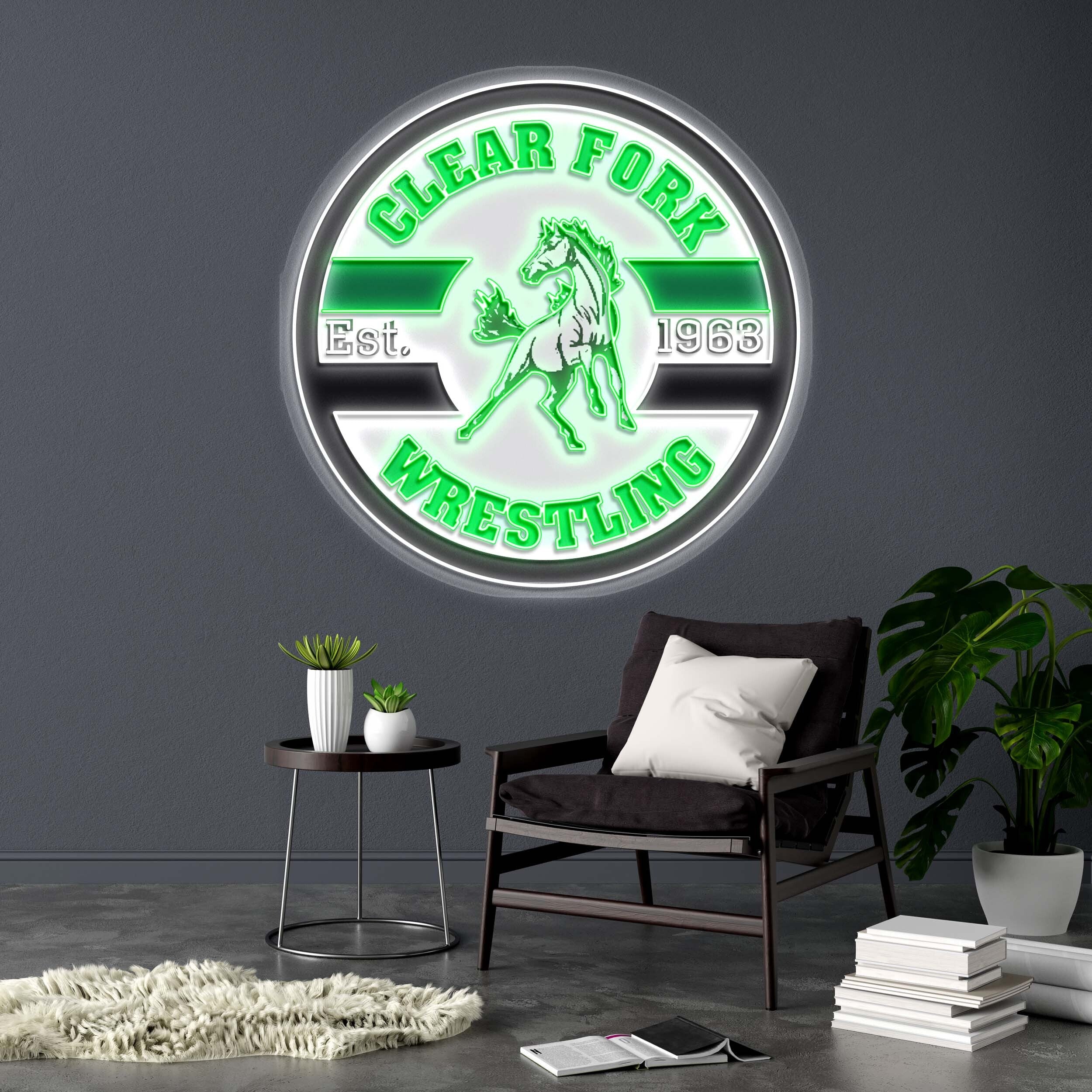 CLEAR FORK WRESTLING - Premium Neon Artwork