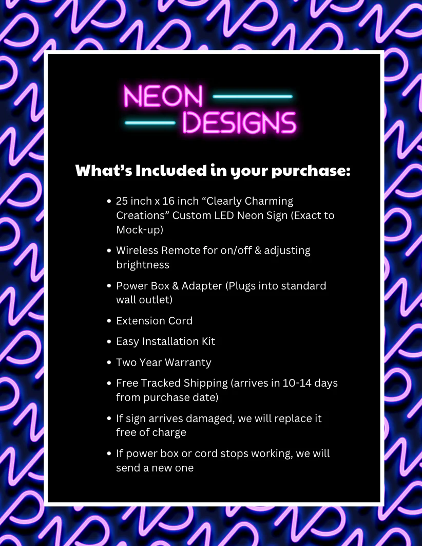 Clearly Charming Creations - Premium Neon Artwork - Image 2