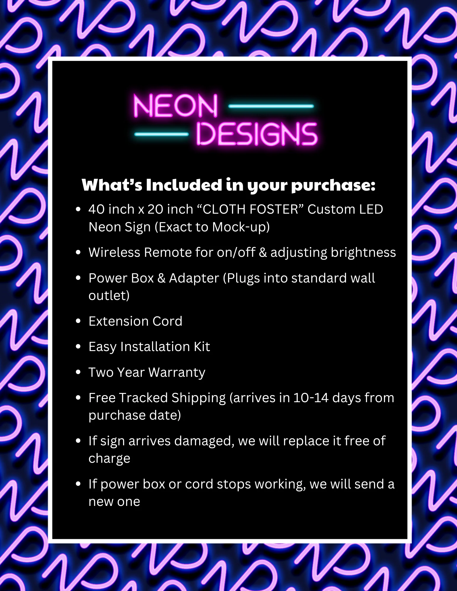 CLOTH + FOSTER - Premium Neon Artwork - Image 2
