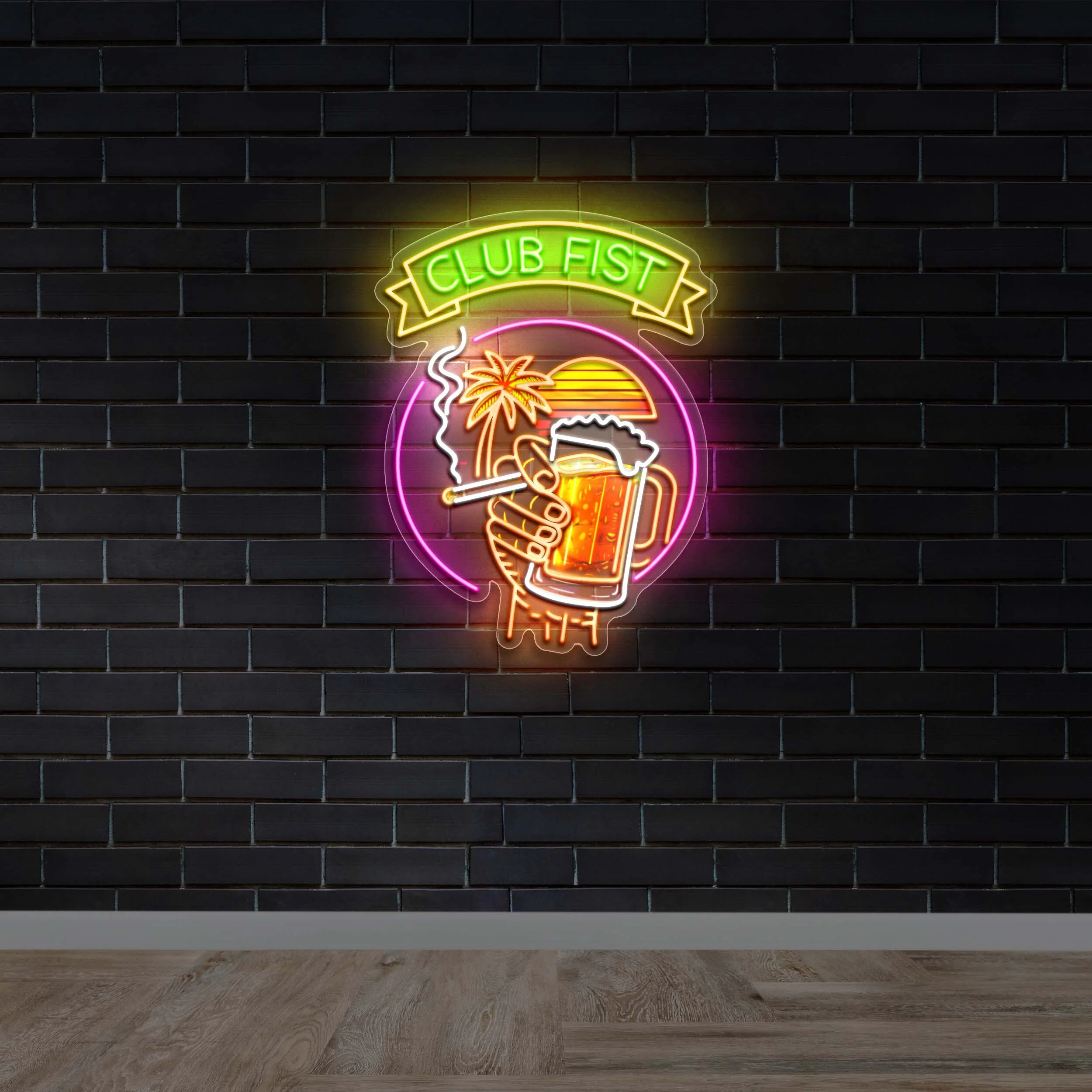 Club Fist - Premium Neon Artwork