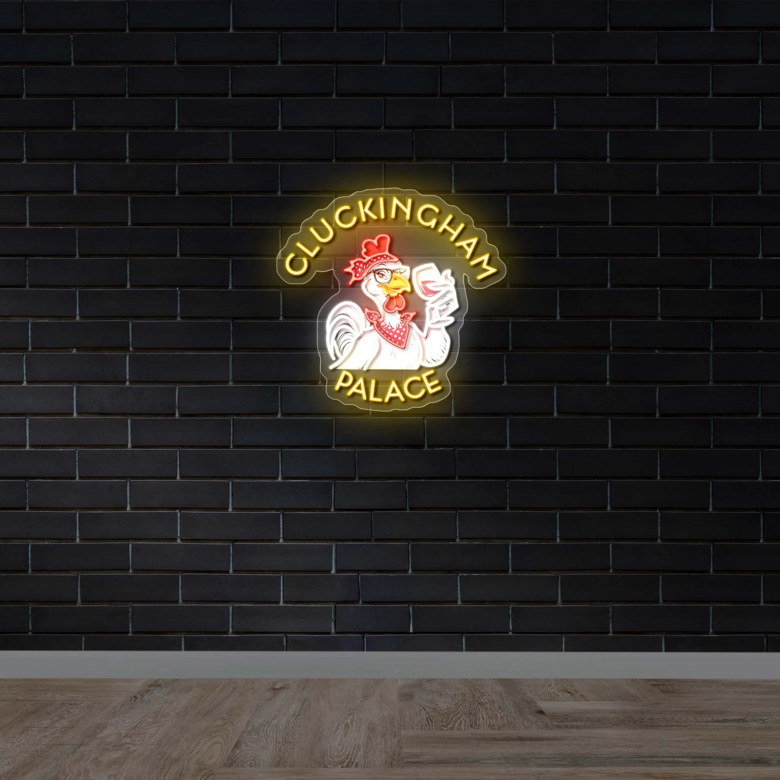 Cluckingham Palace - Premium Neon Artwork