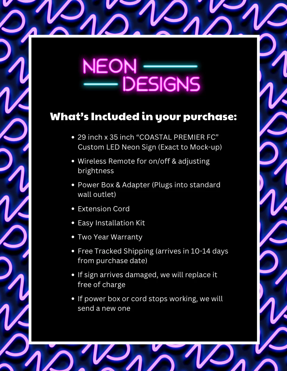 COASTAL PREMIER FC - Premium Neon Artwork - Image 3