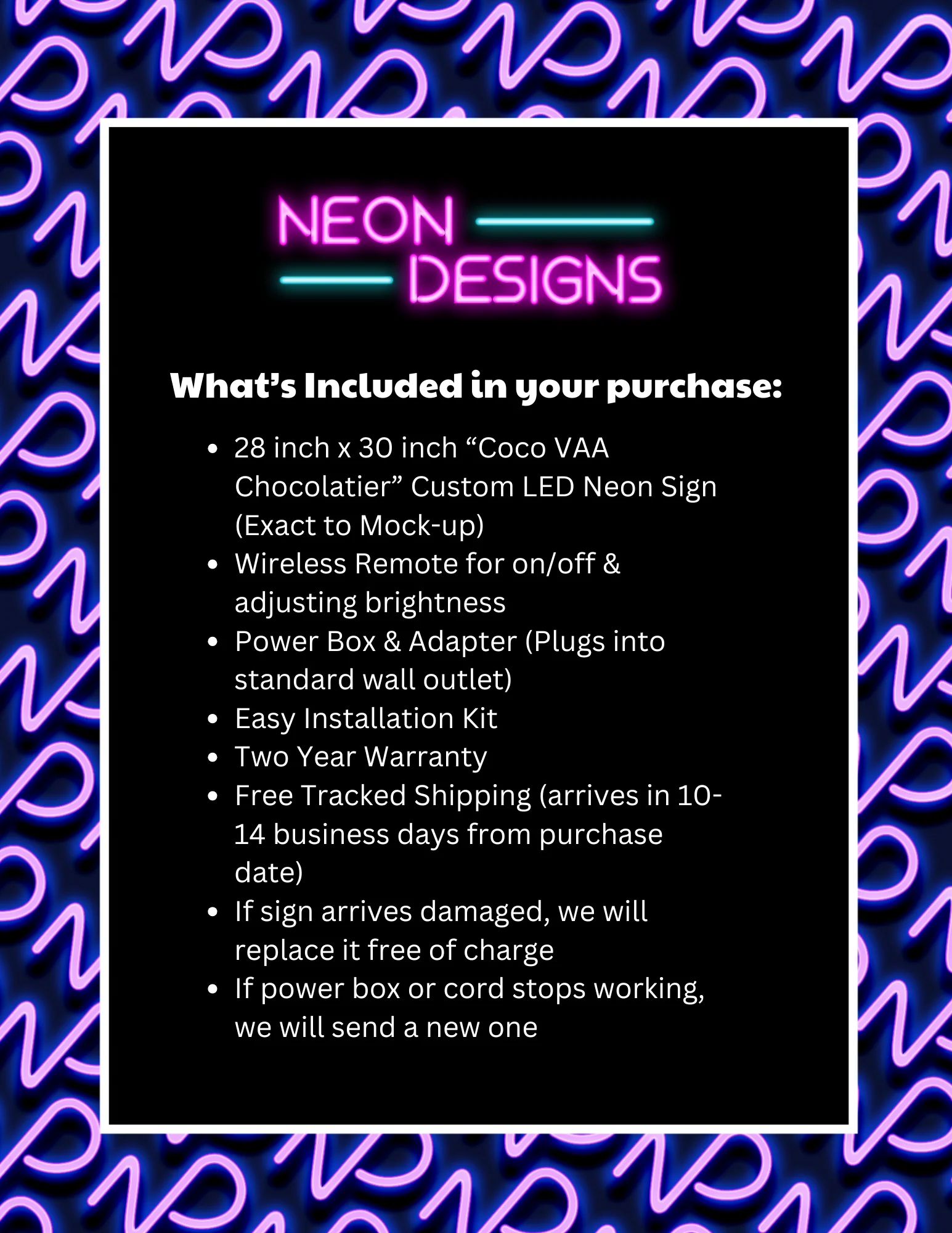 Coco VAA Chocolatier - Premium Neon Artwork - Image 2