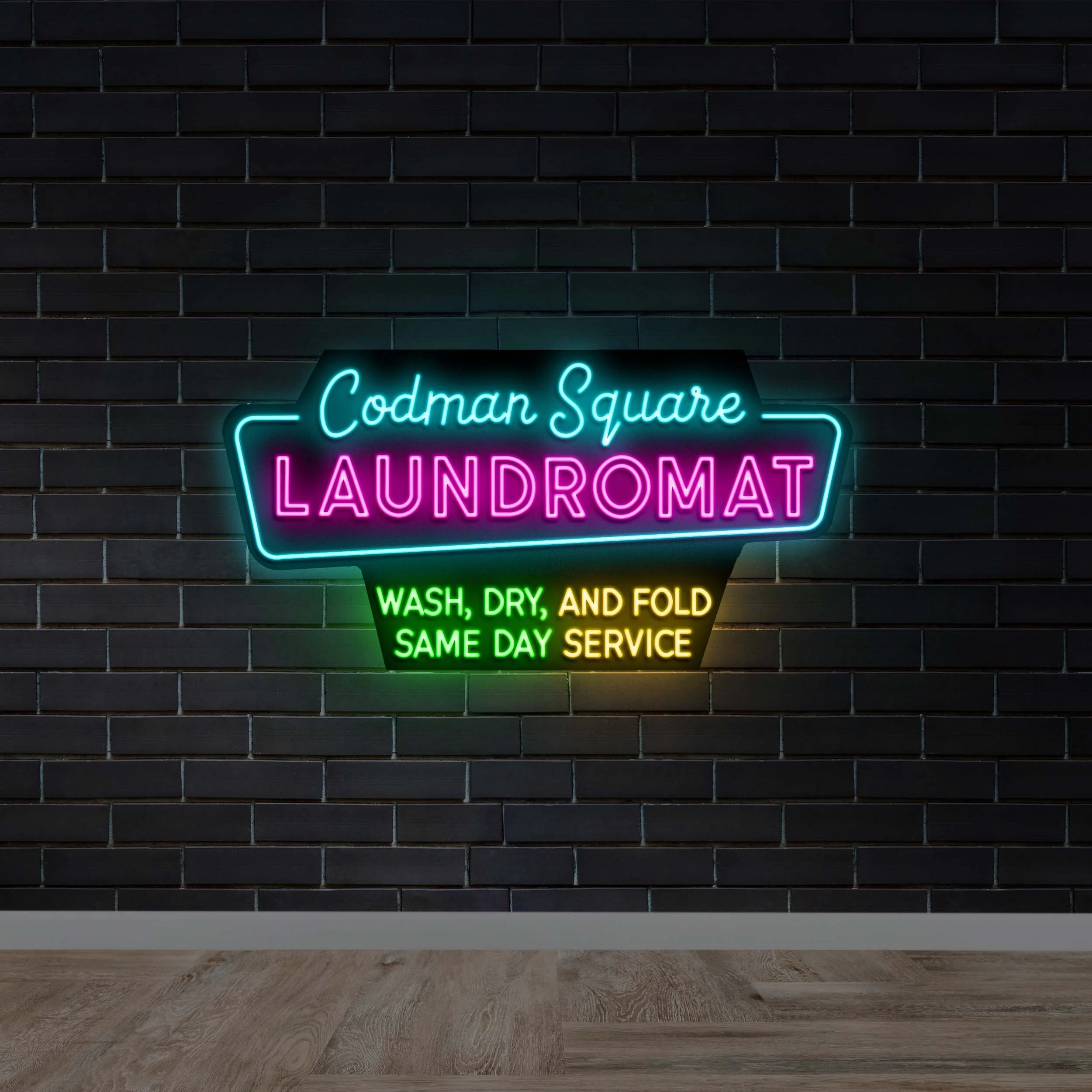 CODMAN SQUARE LAUNDROMAT - Premium Neon Artwork