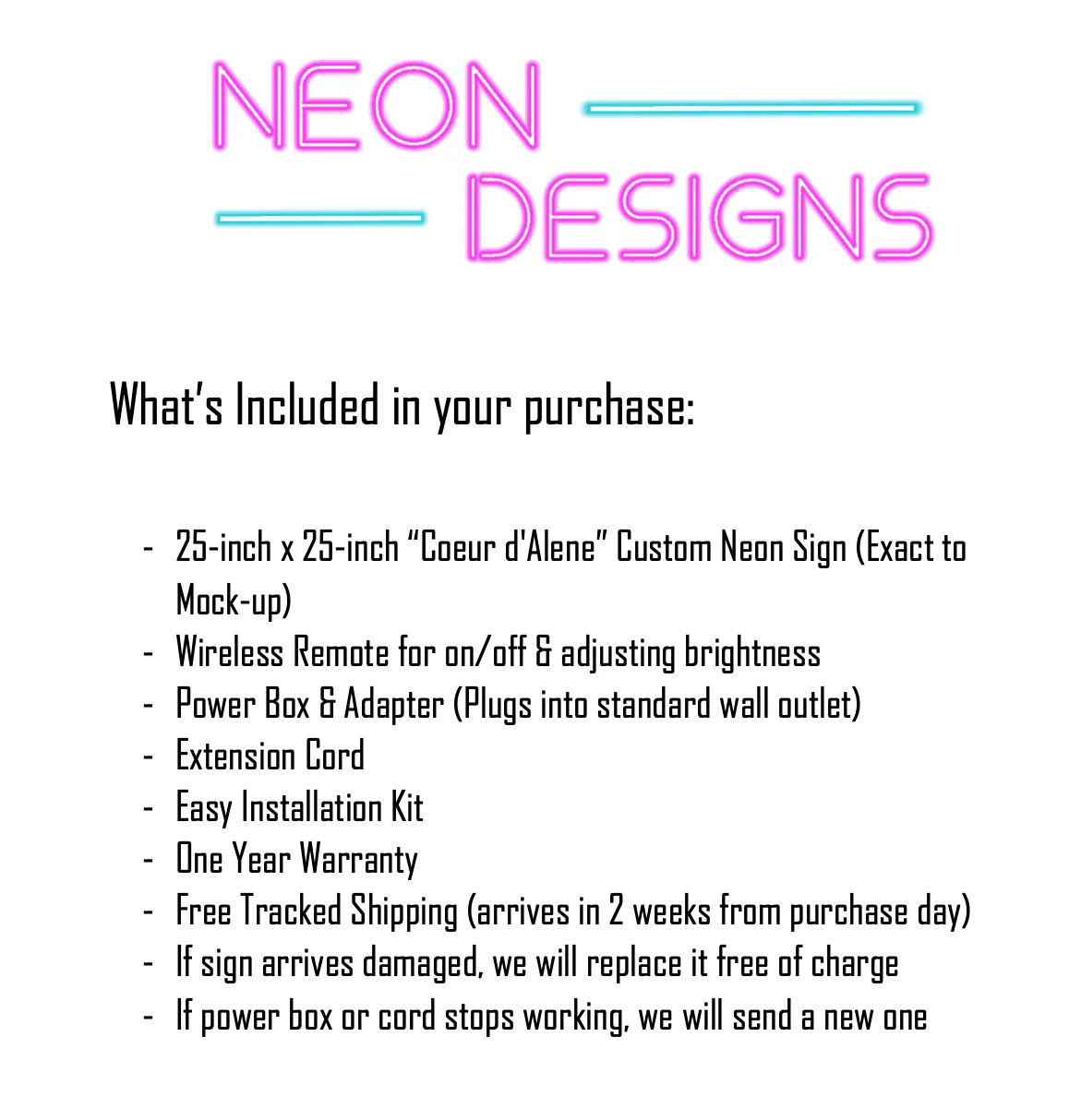 Coeur d'Alene - Premium Neon Artwork - Image 2