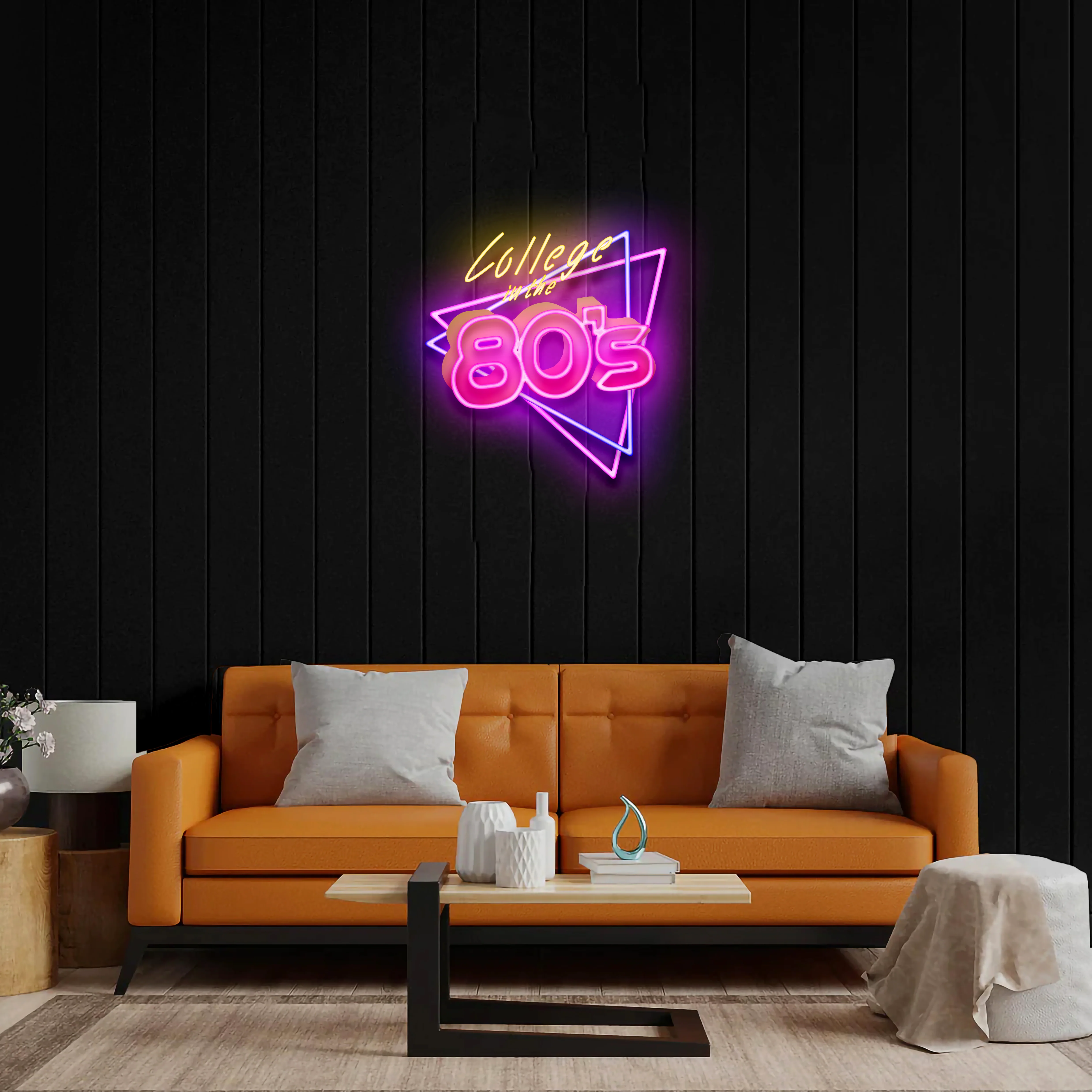 College in the 80's - Premium Neon Artwork