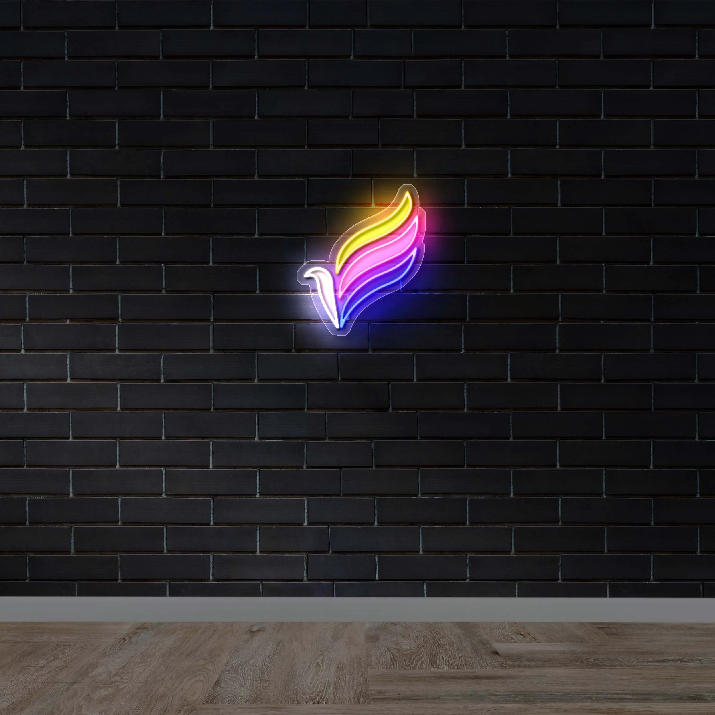 Color Feather Emblem - Premium Neon Artwork