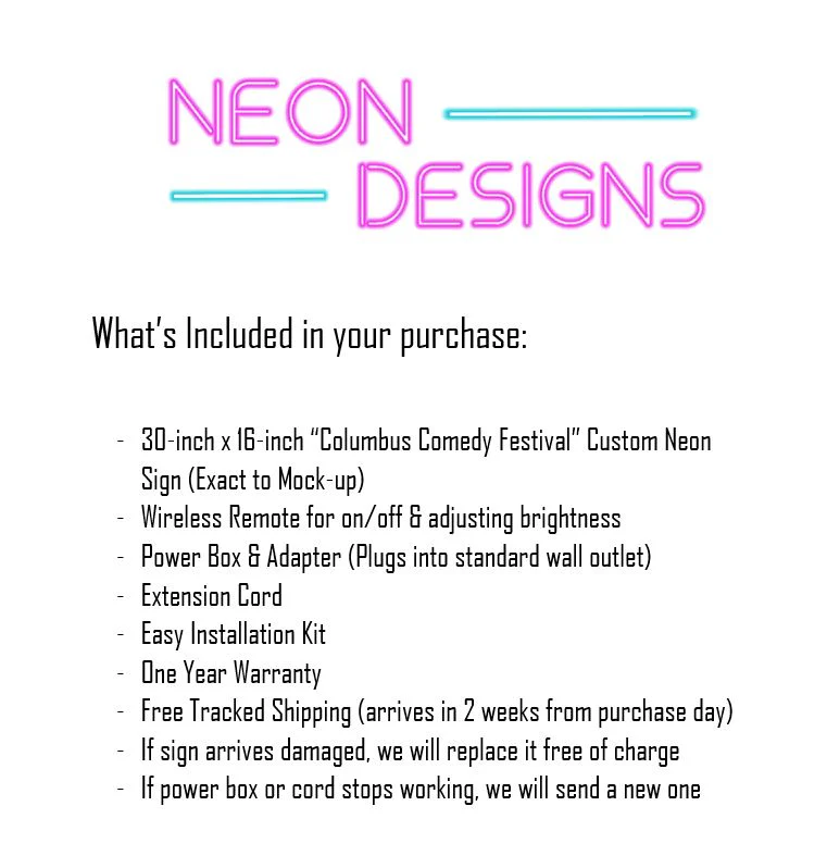 Columbus Comedy Festival - Premium Neon Artwork - Image 2
