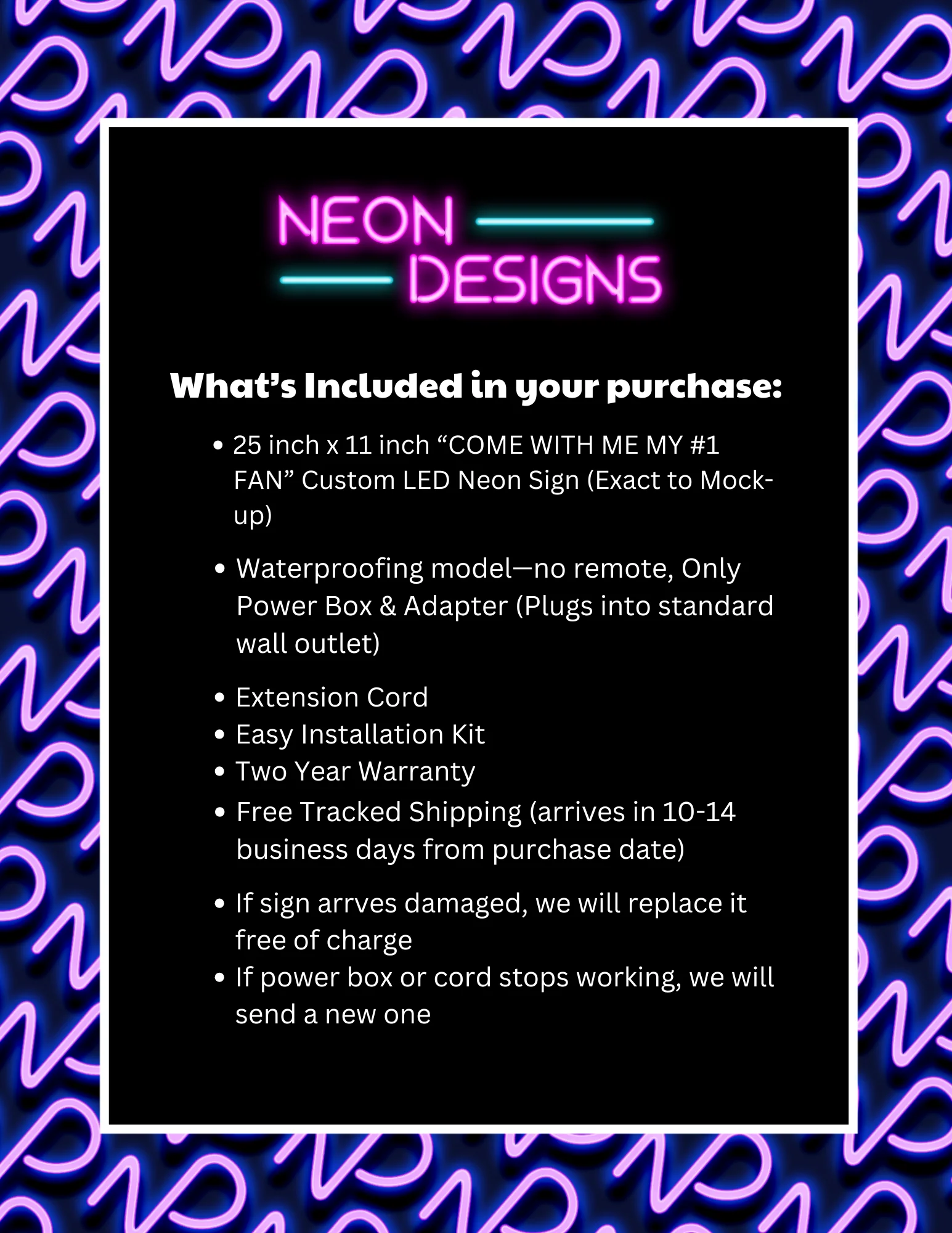 COME WITH ME MY #1 FAN - Premium Neon Artwork - Image 2
