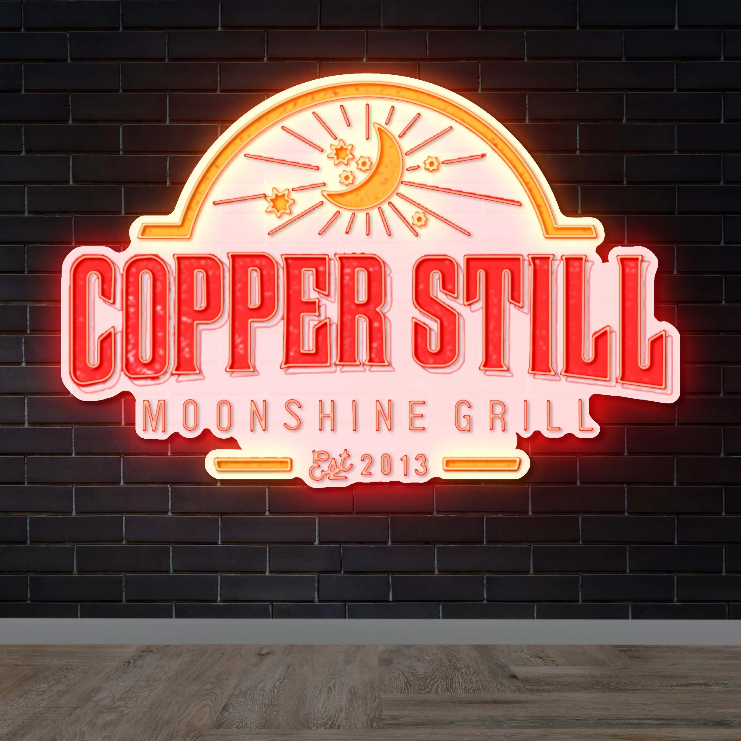 Copper Still Moonshine Grill – Premium Neon Artwork
