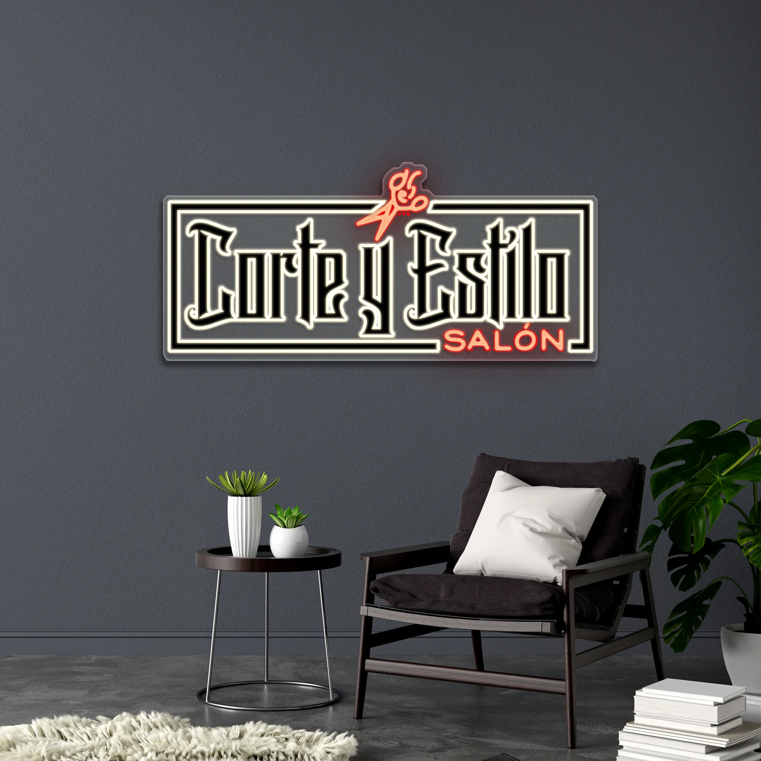Corte Y Estilo - Premium Neon Artwork