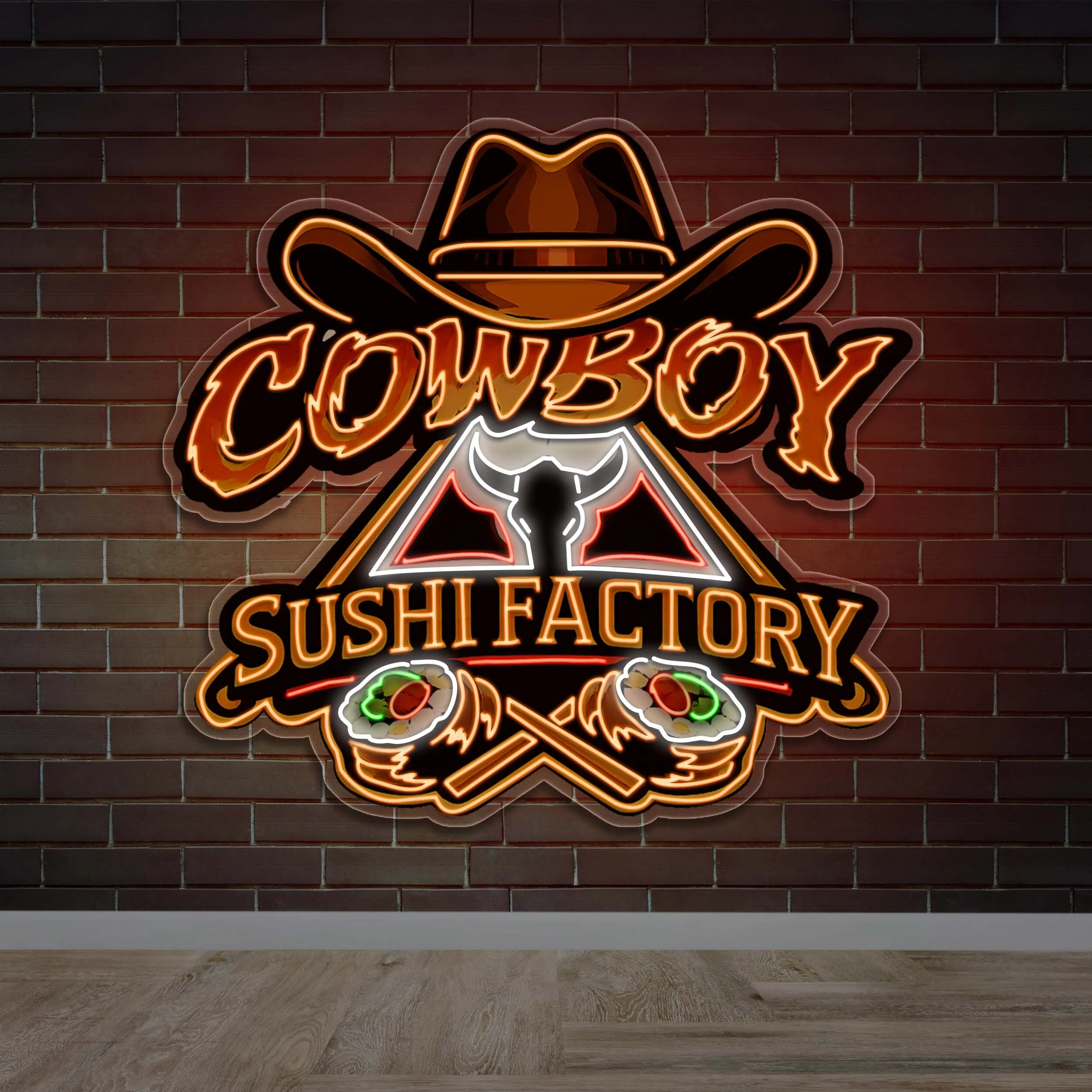 Cowboy Sushi Factory - Premium Neon Artwork