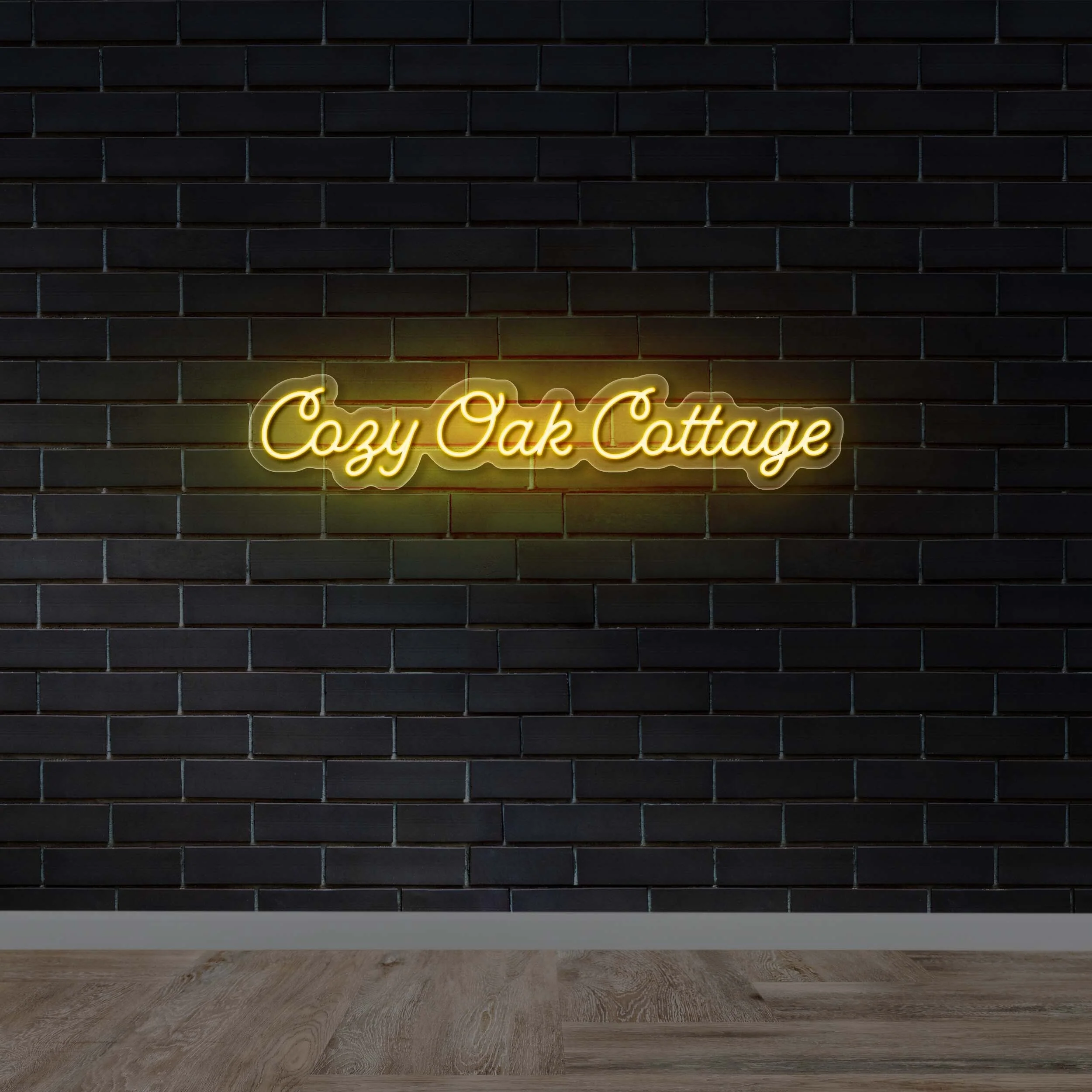 Cozy Oak Cottage - Premium Neon Artwork