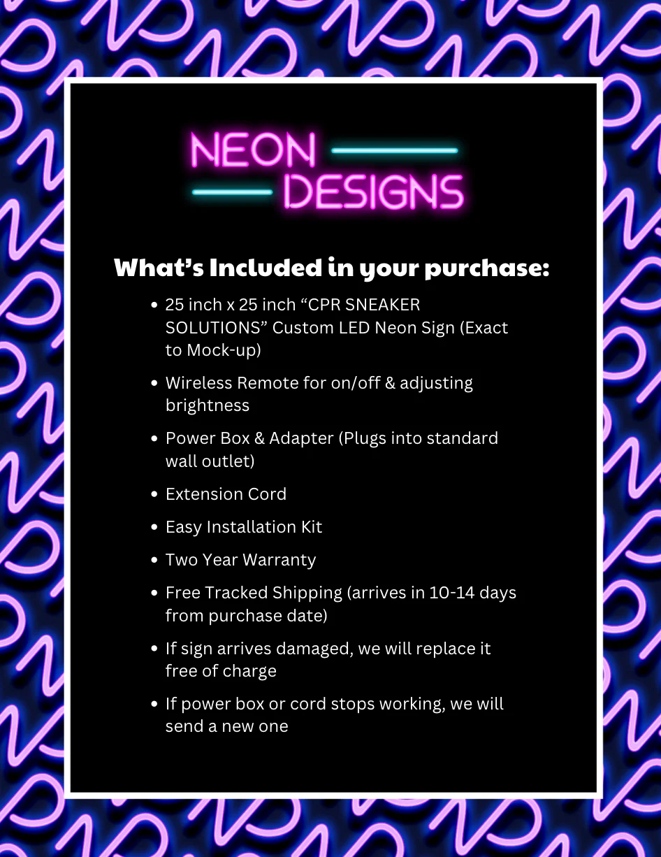 CPR SNEAKER SOLUTIONS - Premium Neon Artwork - Image 2