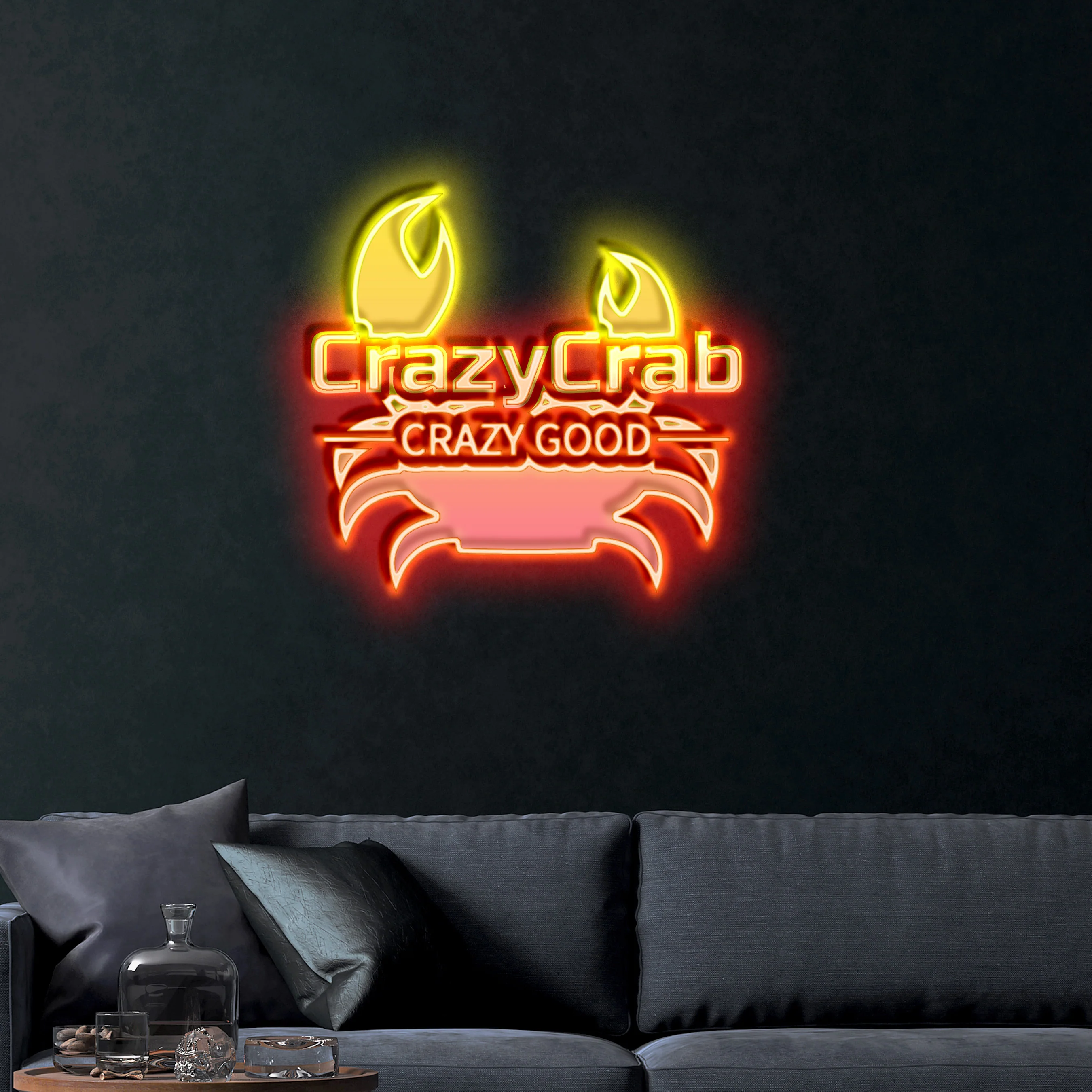 Crazy Crab – Premium Neon Artwork