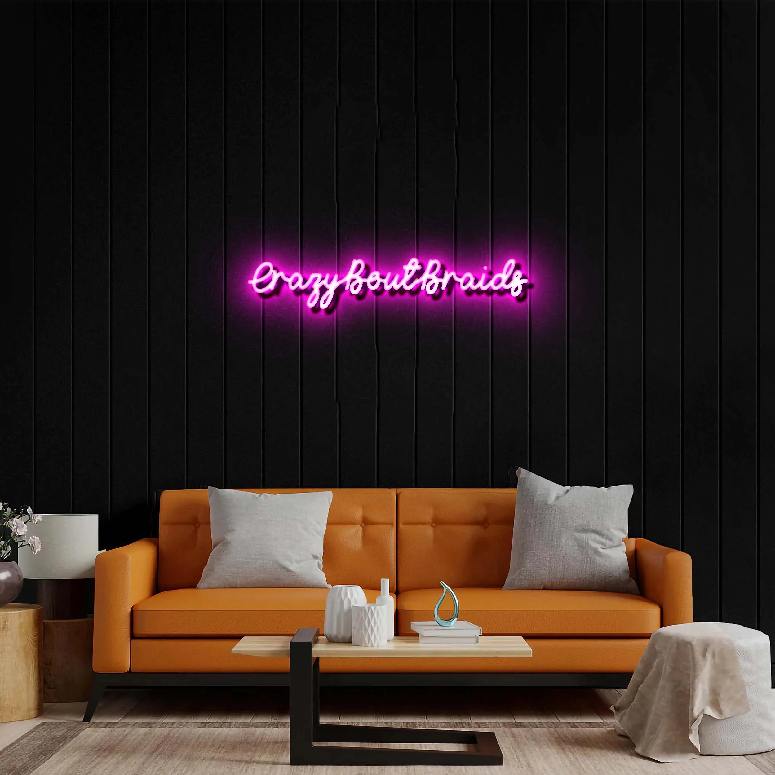 CrazyBoutBraids - Premium Neon Artwork