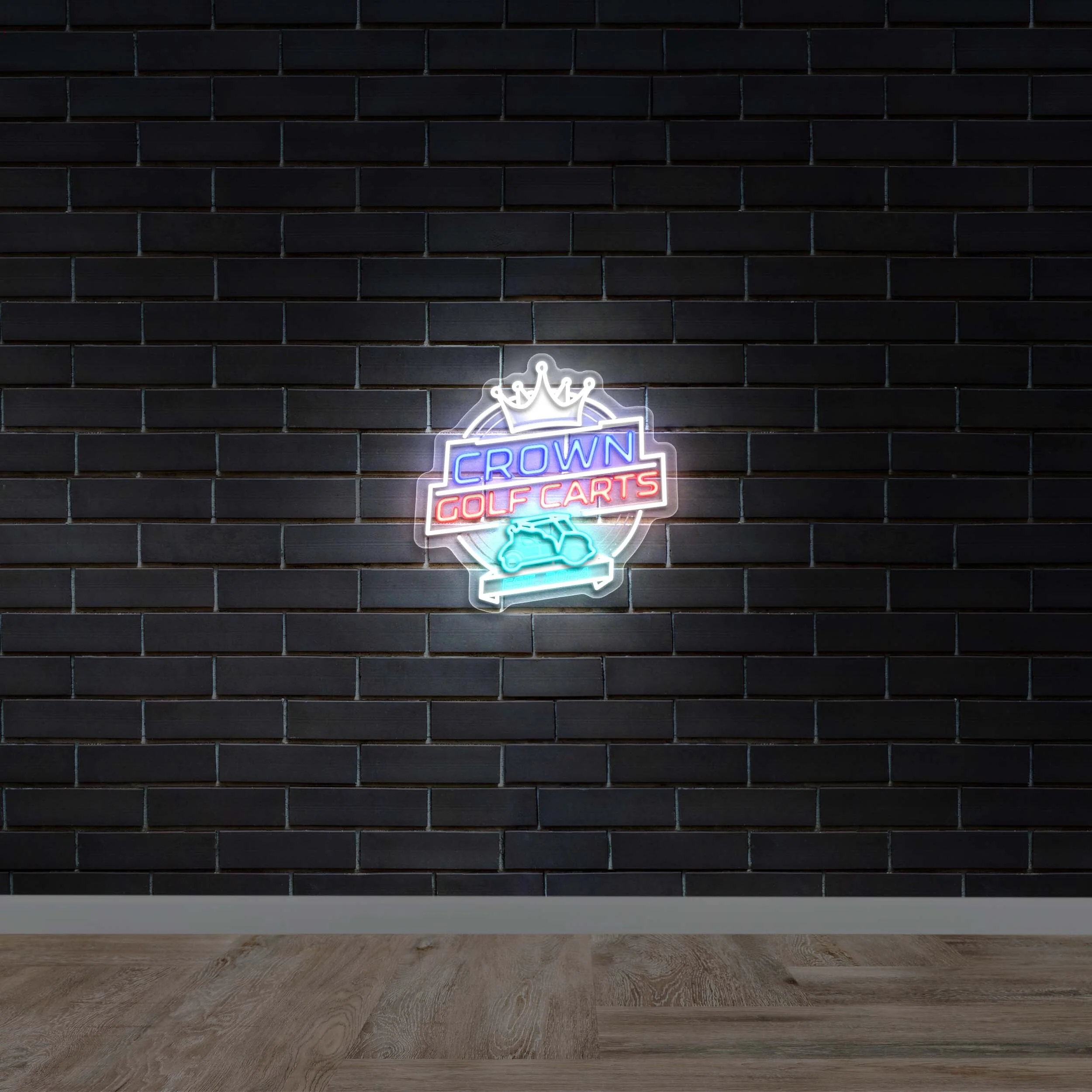Crown Golf Carts - Premium Neon Artwork