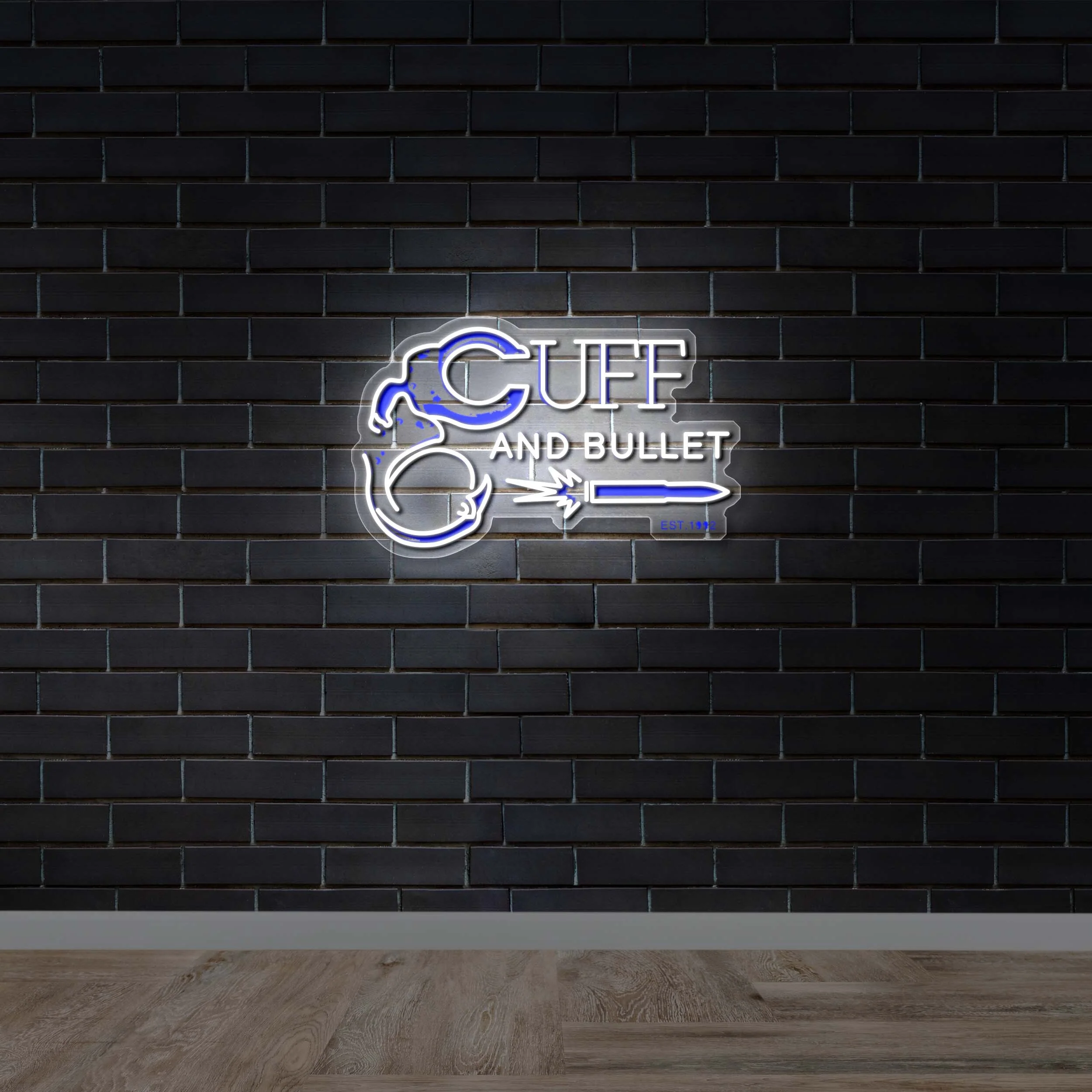 Cuff and Bullet - Premium Neon Artwork