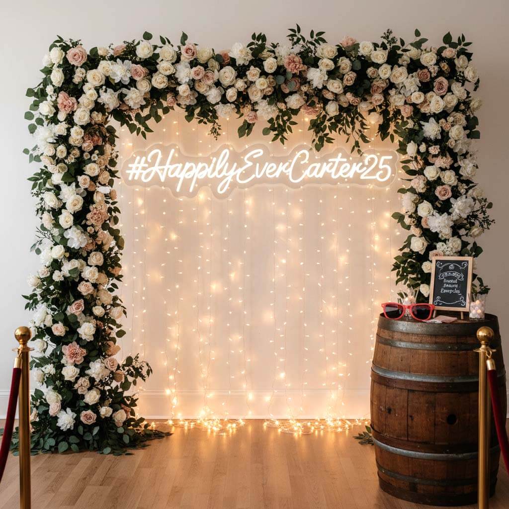 Custom Hashtag Wedding Neon Sign - Image 3