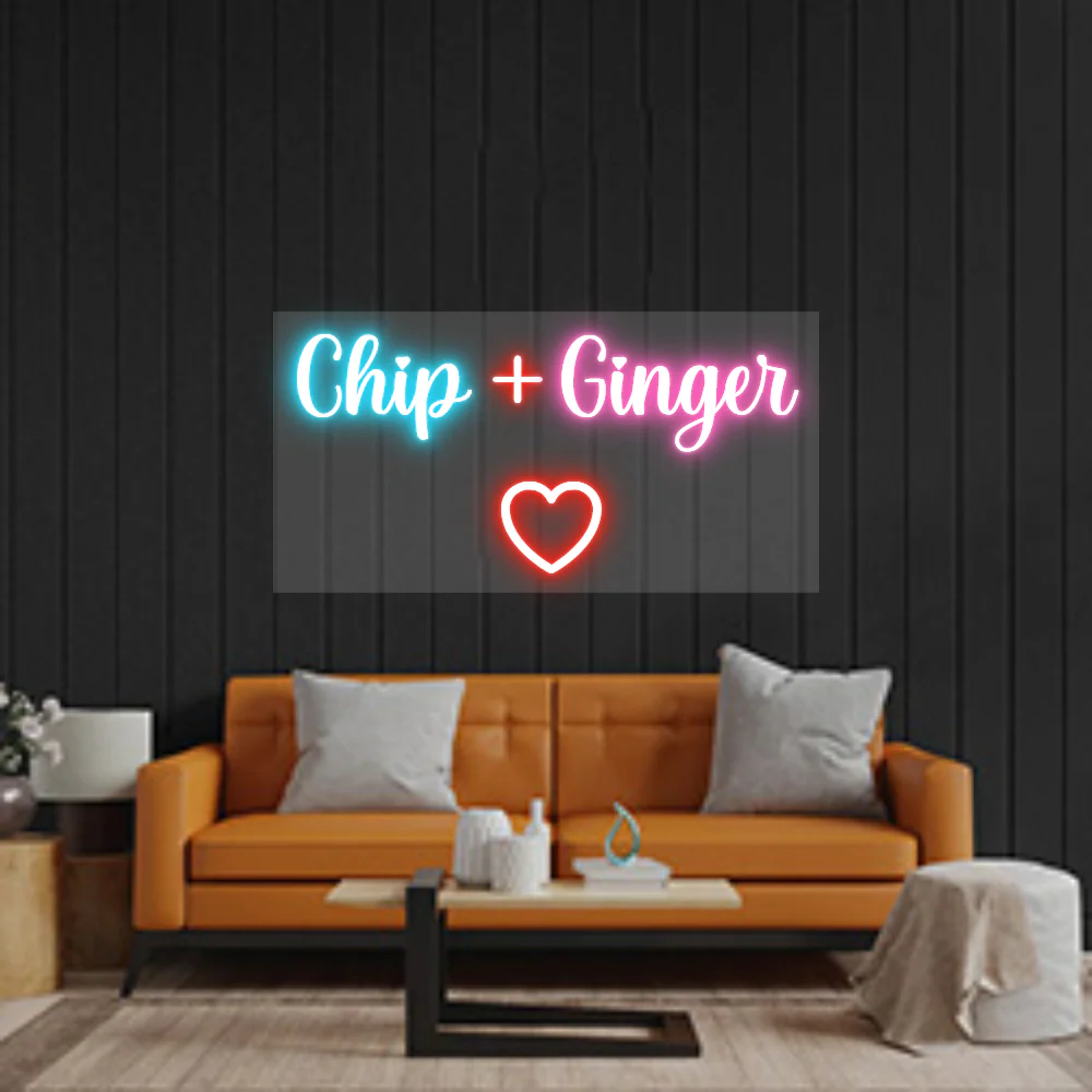 Custom Neon Sign: Chip + Ginger...