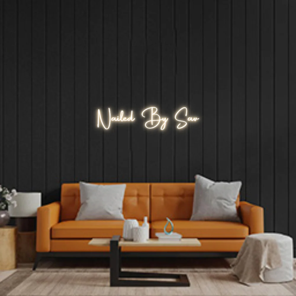 Custom Neon Sign: Nailed By Sav