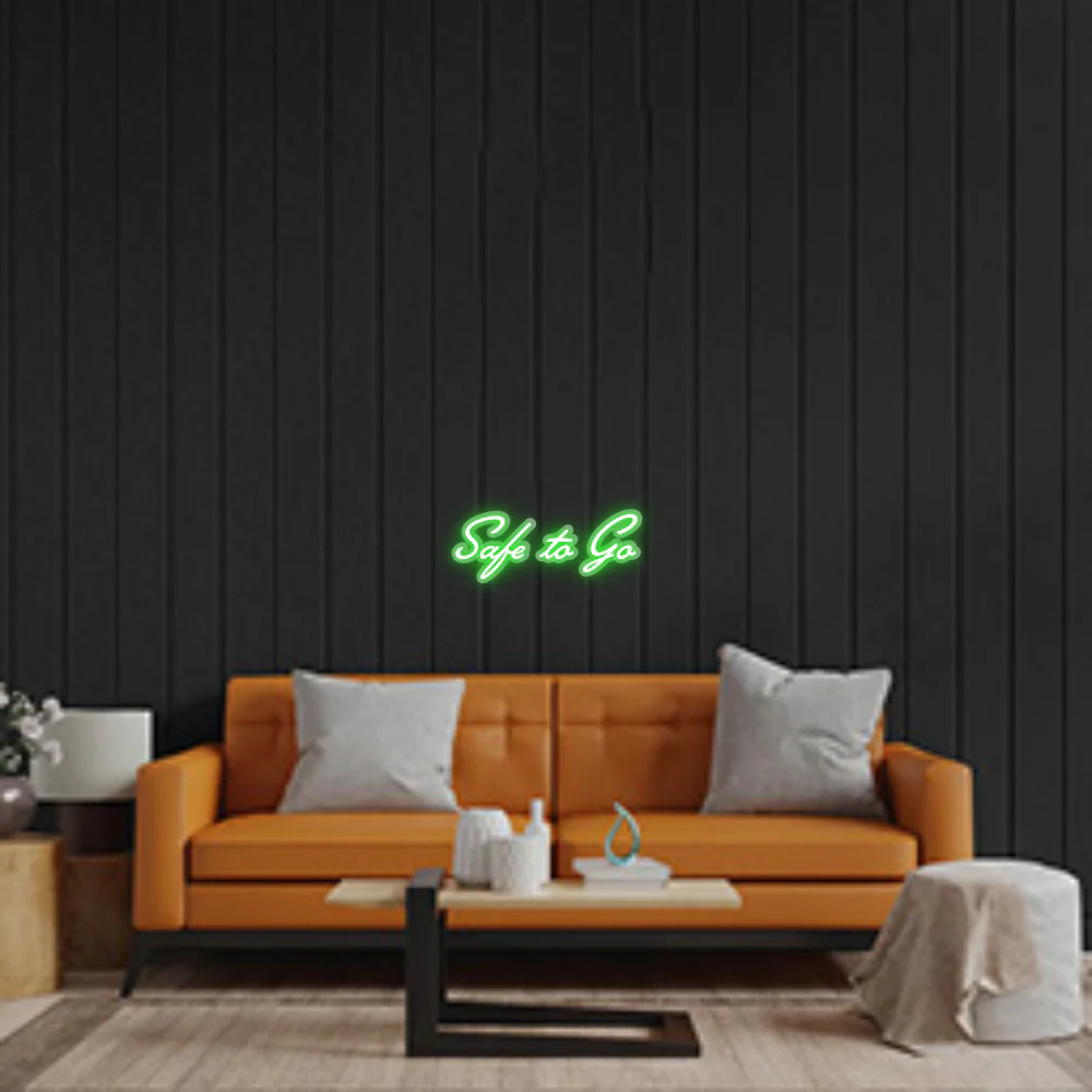 Custom Neon Sign: Safe to Go