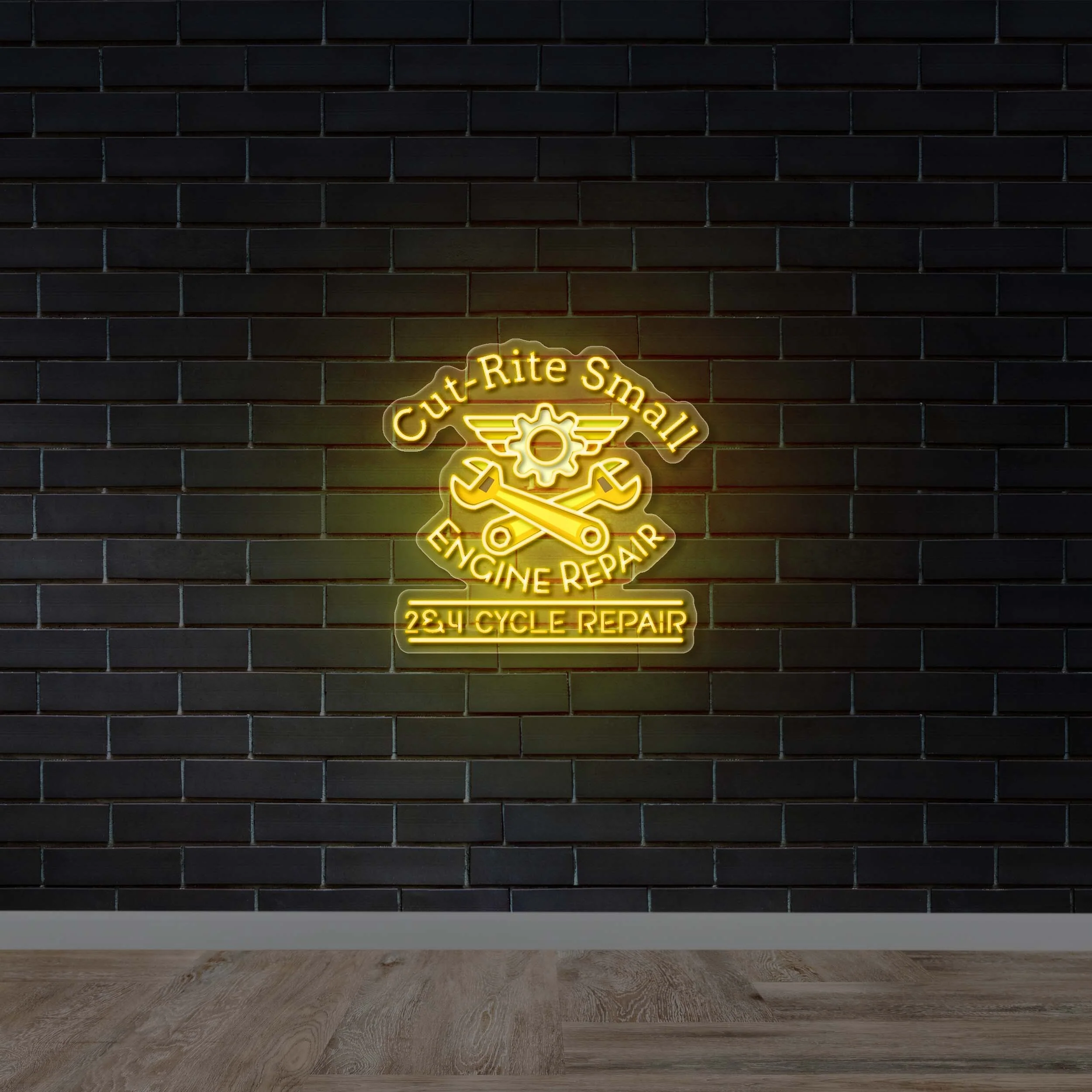 Cut-Rite Small Engine Repair - Premium Neon Artwork
