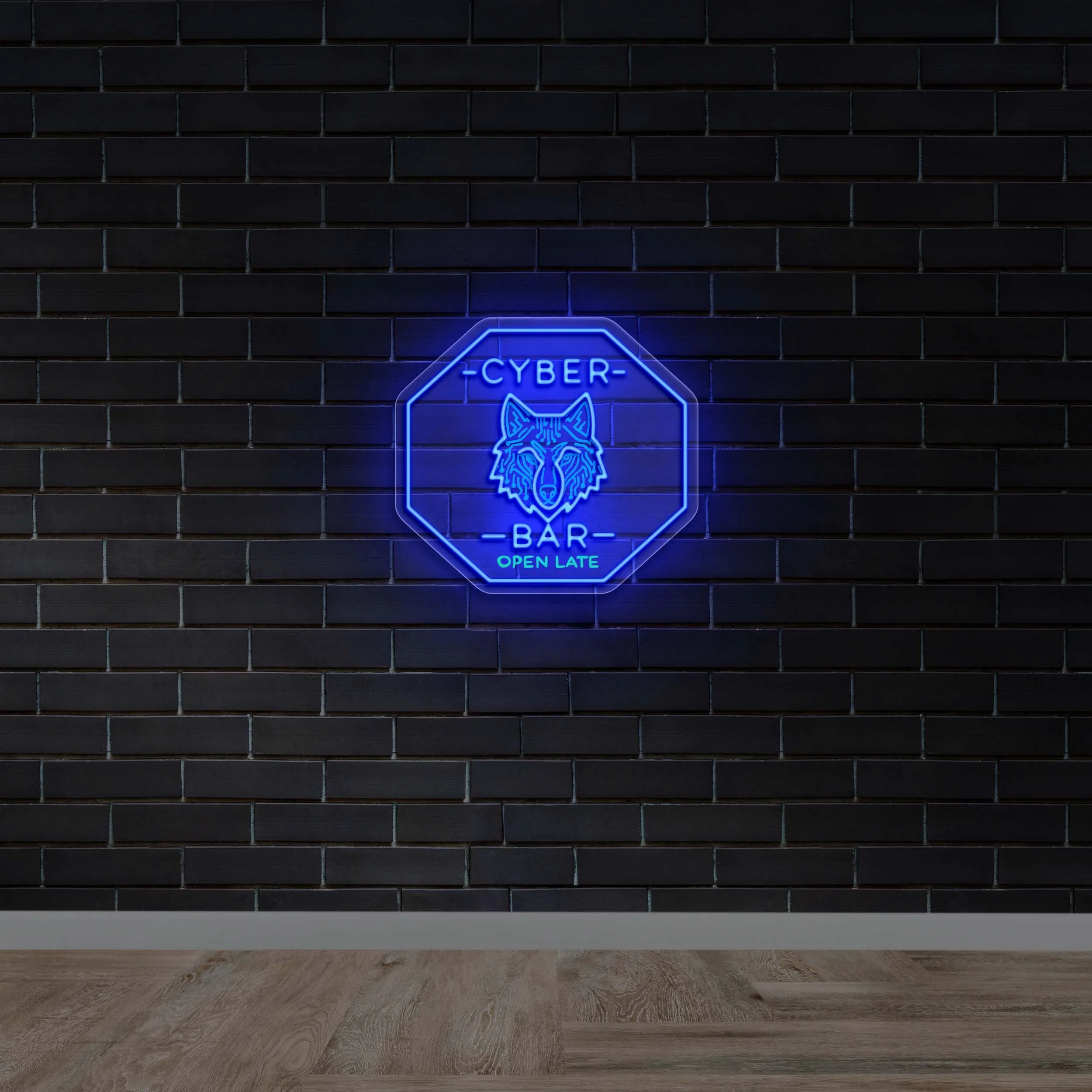 Cyber Bar Open Late - Premium Neon Artwork