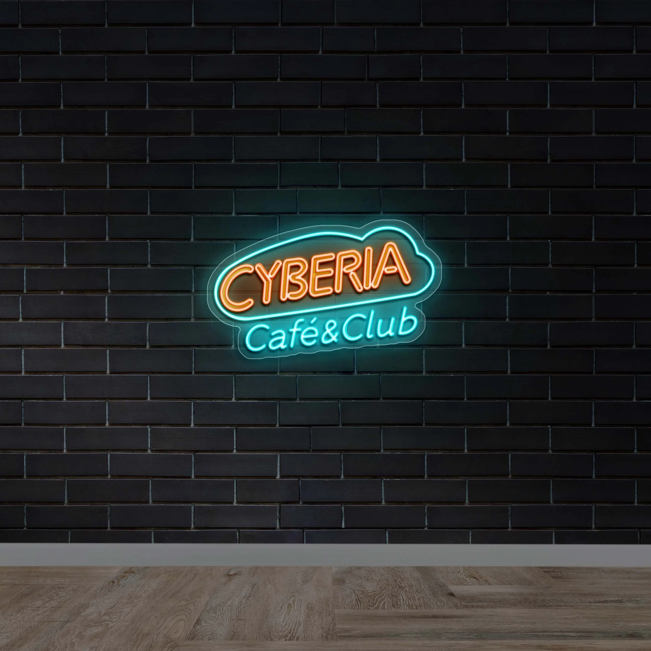 CYBERIA Cafe & Club - Premium Neon Artwork