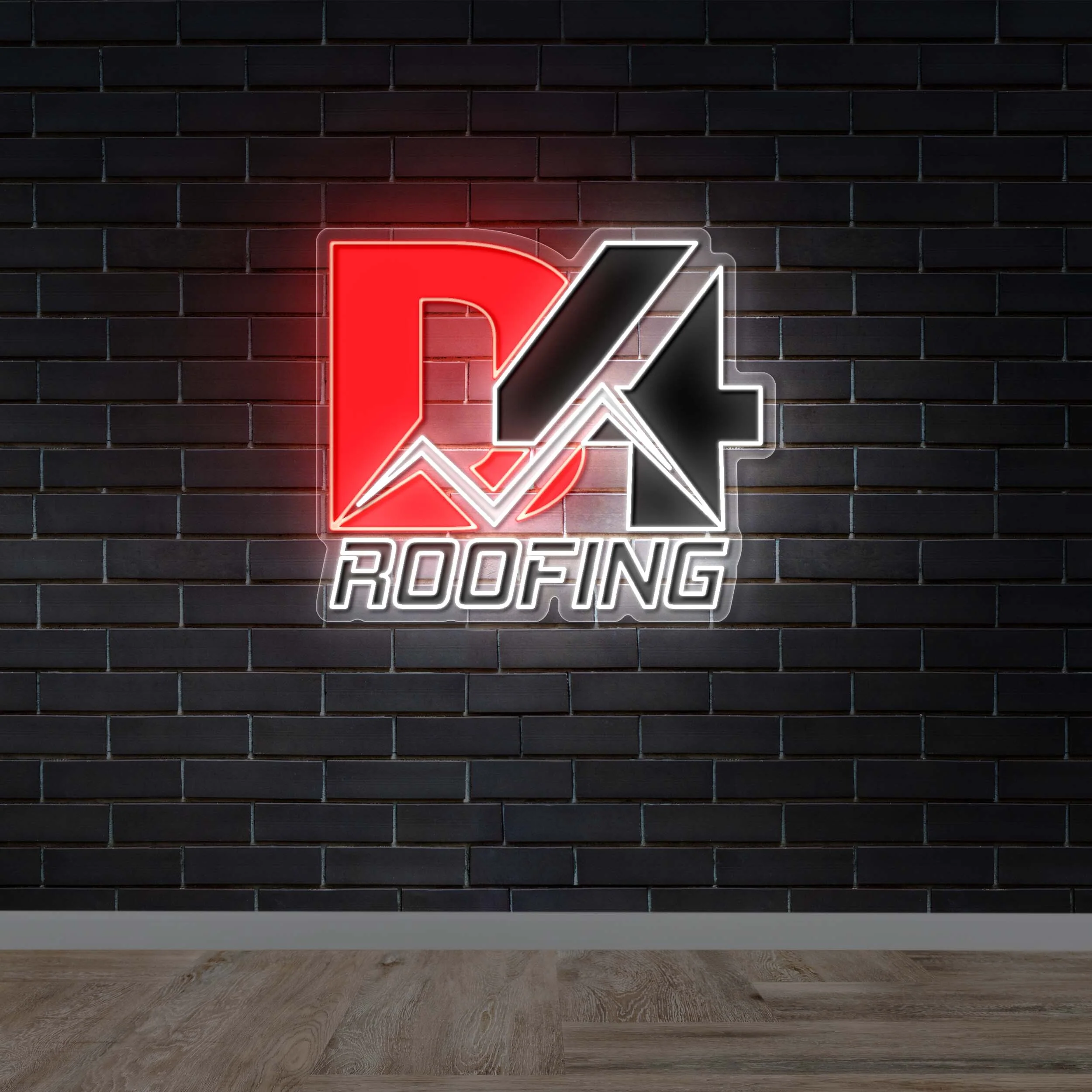 D4 ROOFING - Premium Neon Artwork
