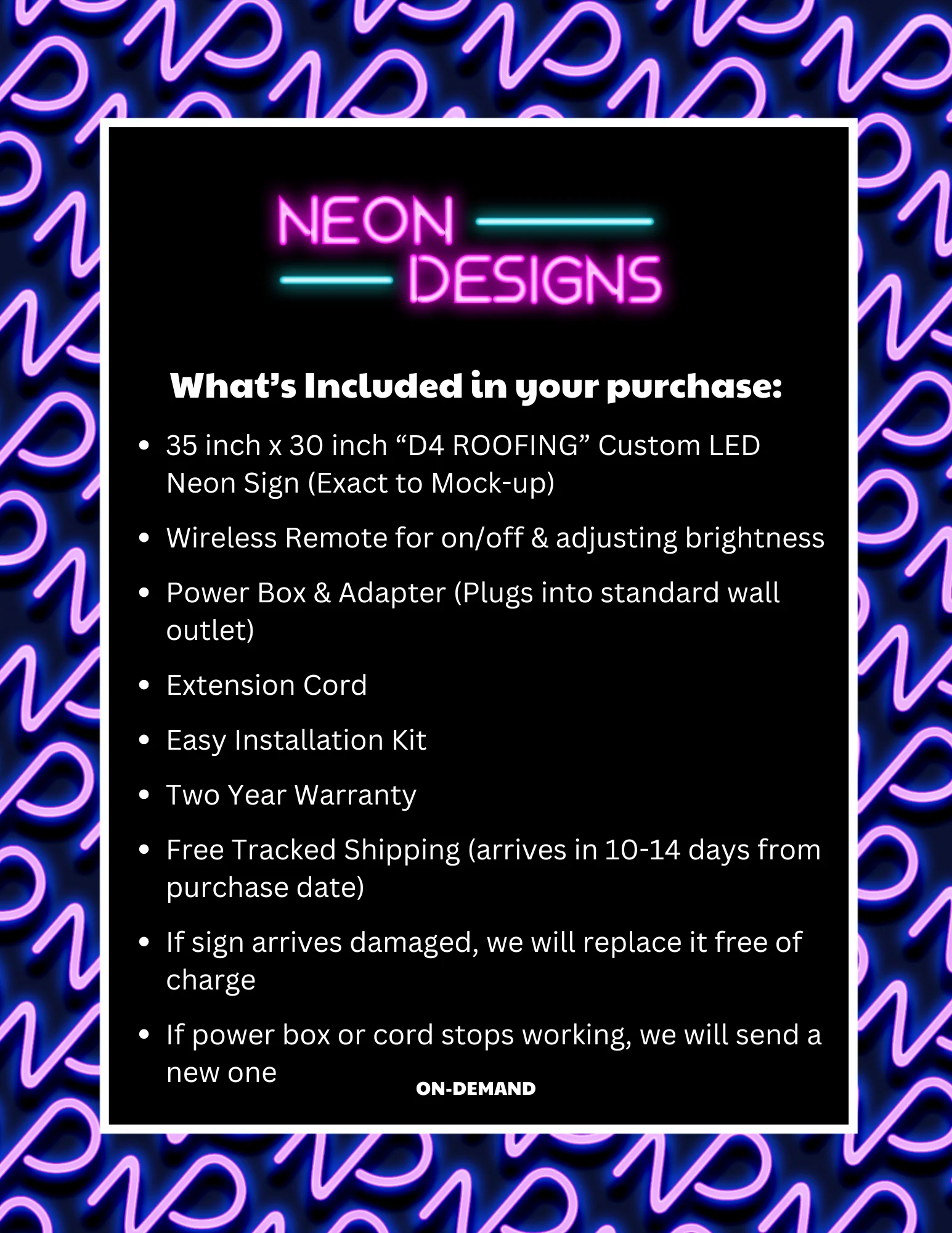 D4 ROOFING - Premium Neon Artwork - Image 2