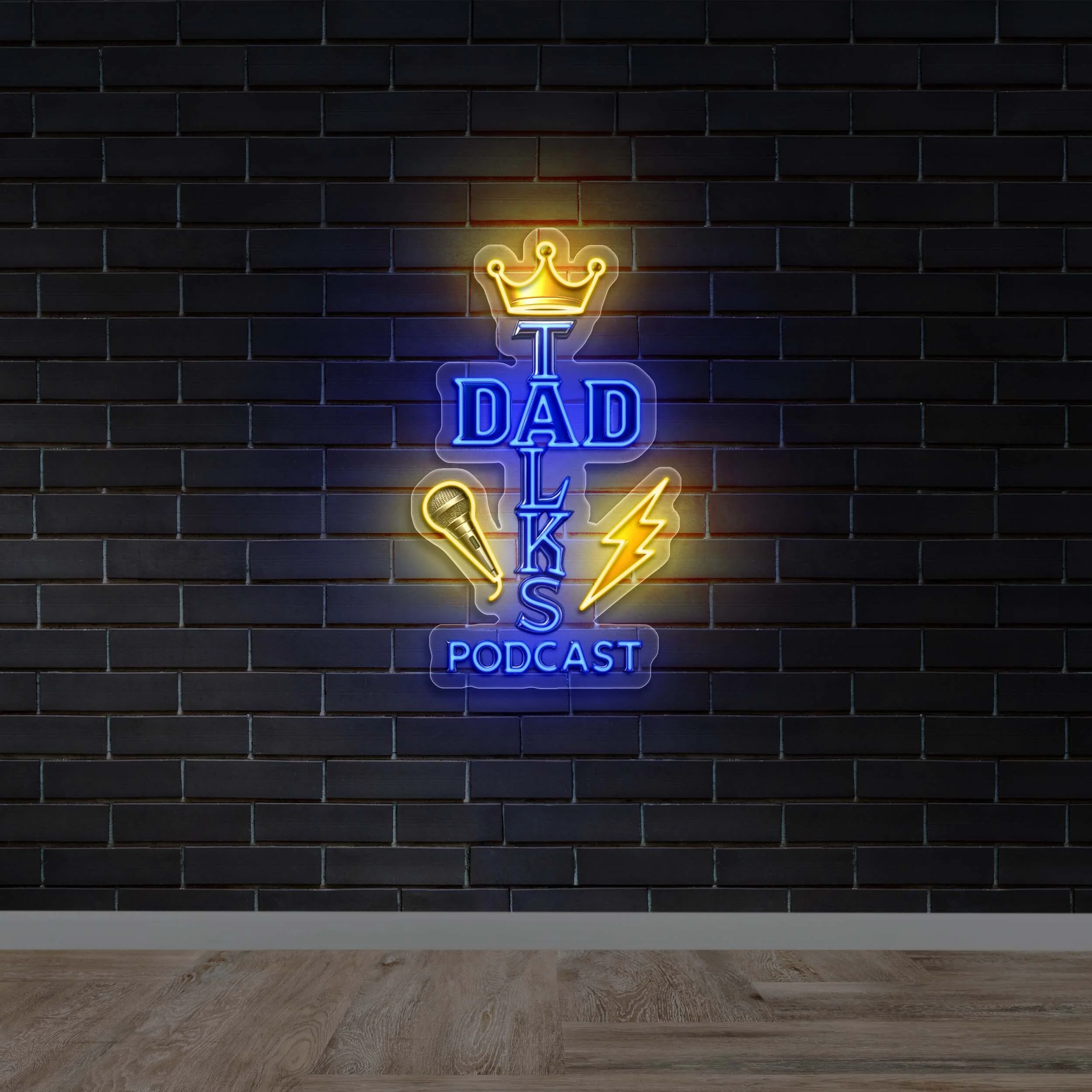Dad Talks Podcast - Premium Neon Artwork