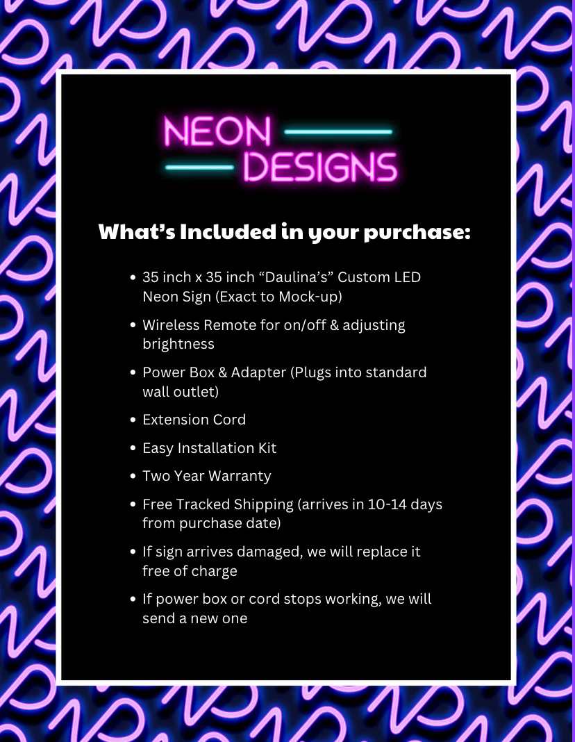 Daulina's - Premium Neon Artwork - Image 2